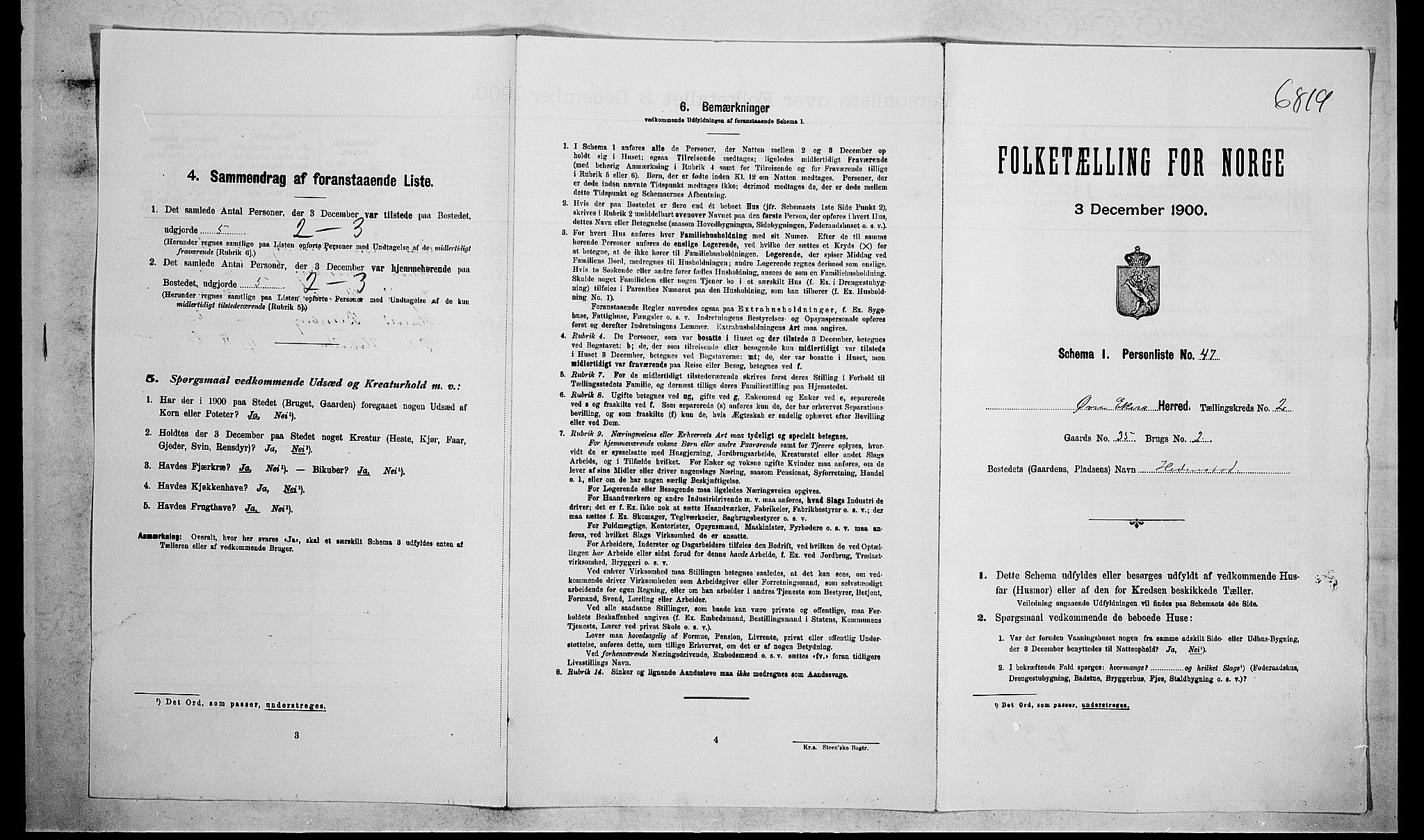 RA, 1900 census for Øvre Eiker, 1900, p. 470