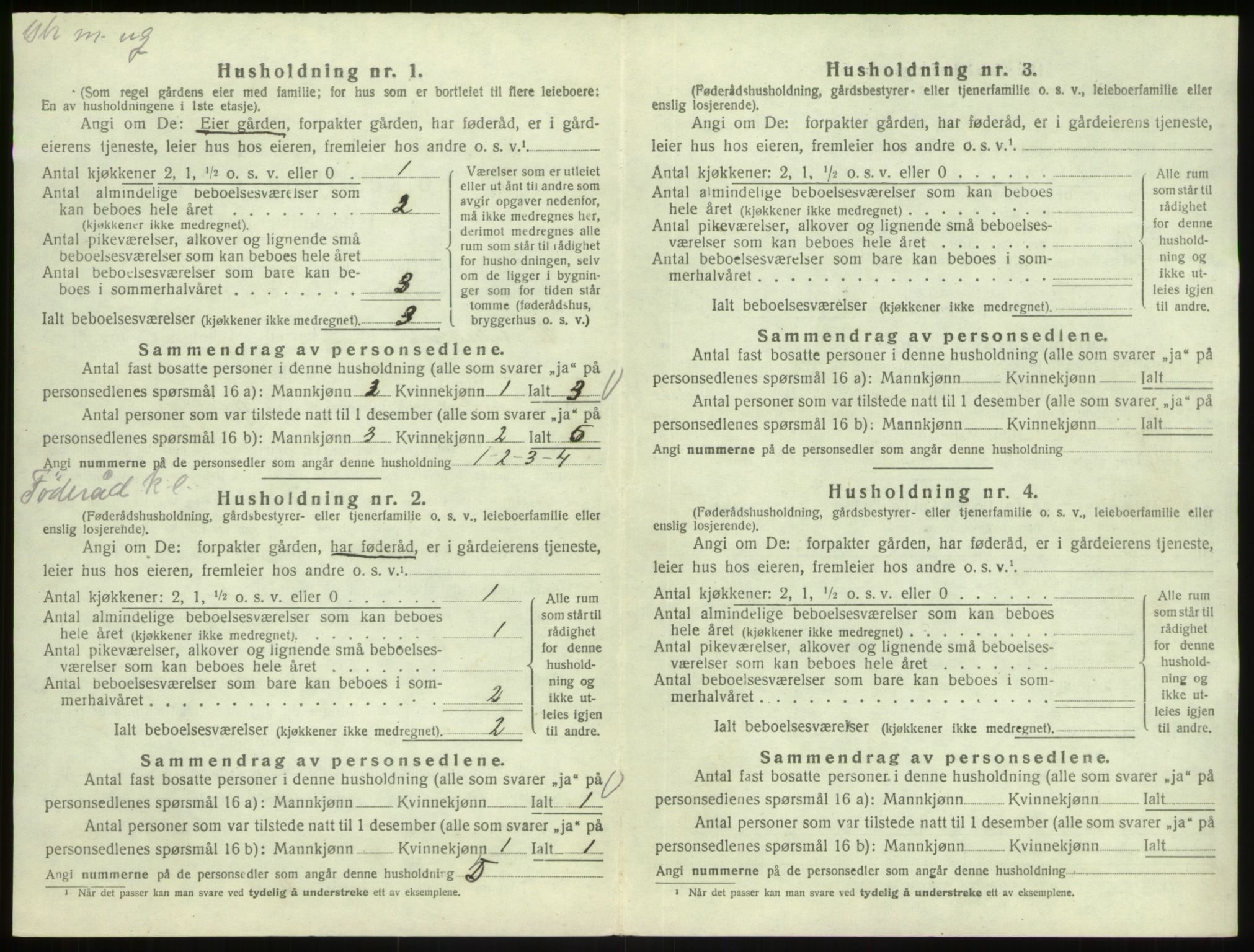 SAB, 1920 census for Austrheim, 1920, p. 340