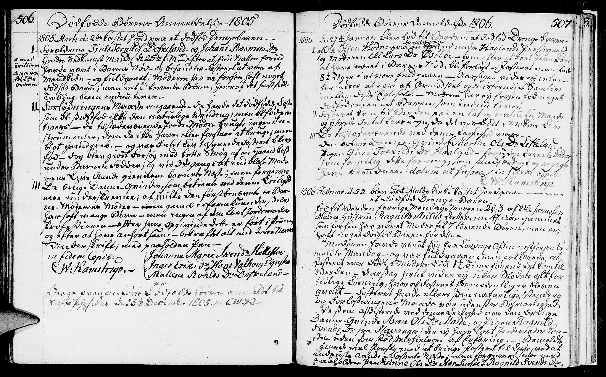 Håland sokneprestkontor, SAST/A-101802/001/30BA/L0003: Parish register (official) no. A 3, 1794-1815, p. 506-507