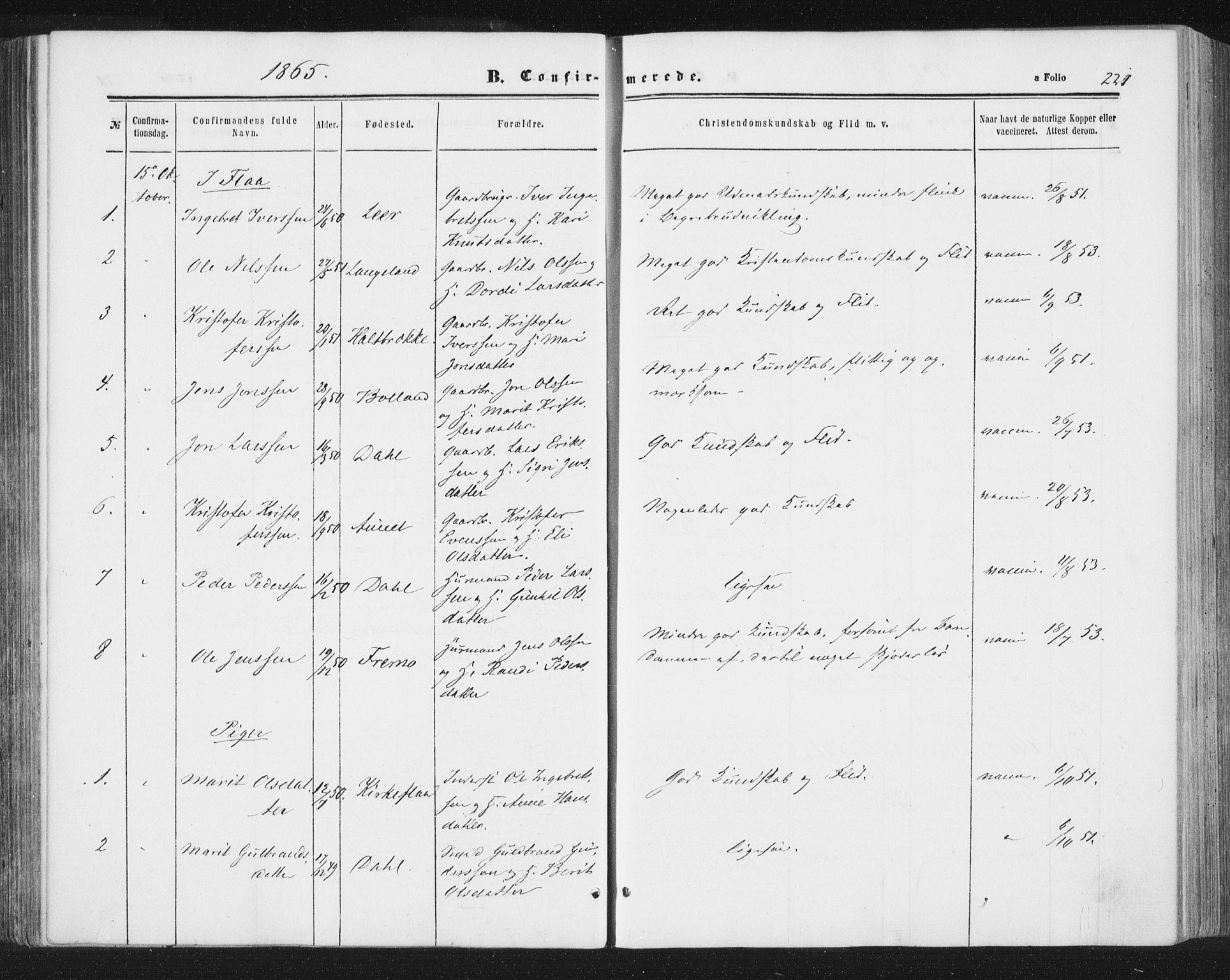 Ministerialprotokoller, klokkerbøker og fødselsregistre - Sør-Trøndelag, AV/SAT-A-1456/691/L1077: Parish register (official) no. 691A09, 1862-1873, p. 221
