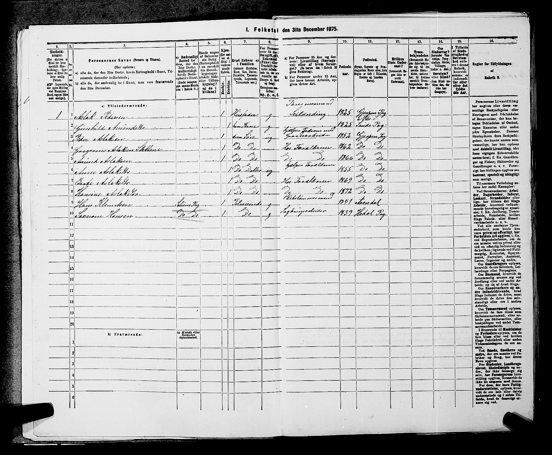 SAKO, 1875 census for 0812P Gjerpen, 1875, p. 478