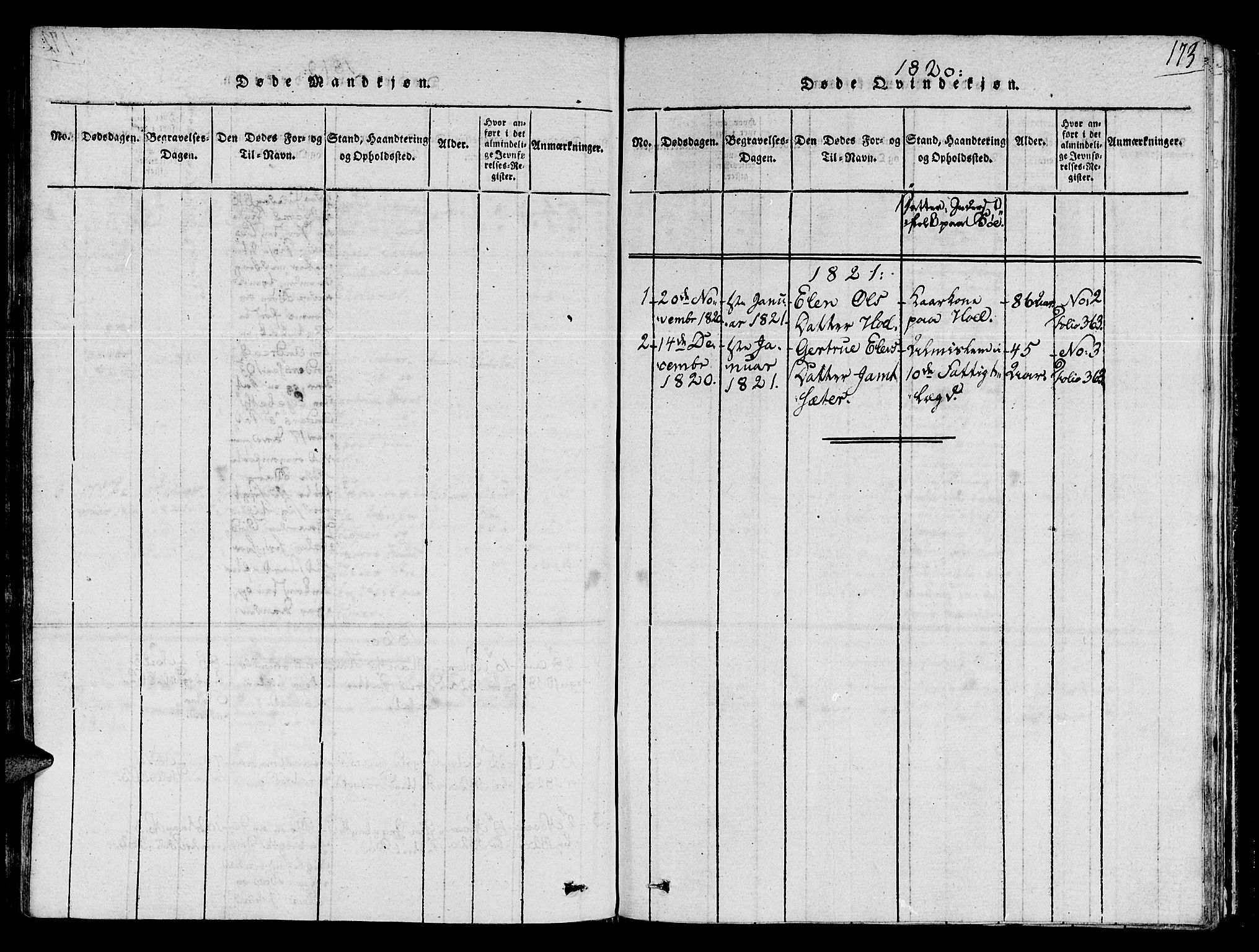 Ministerialprotokoller, klokkerbøker og fødselsregistre - Sør-Trøndelag, SAT/A-1456/678/L0896: Parish register (official) no. 678A05 /2, 1816-1821, p. 173