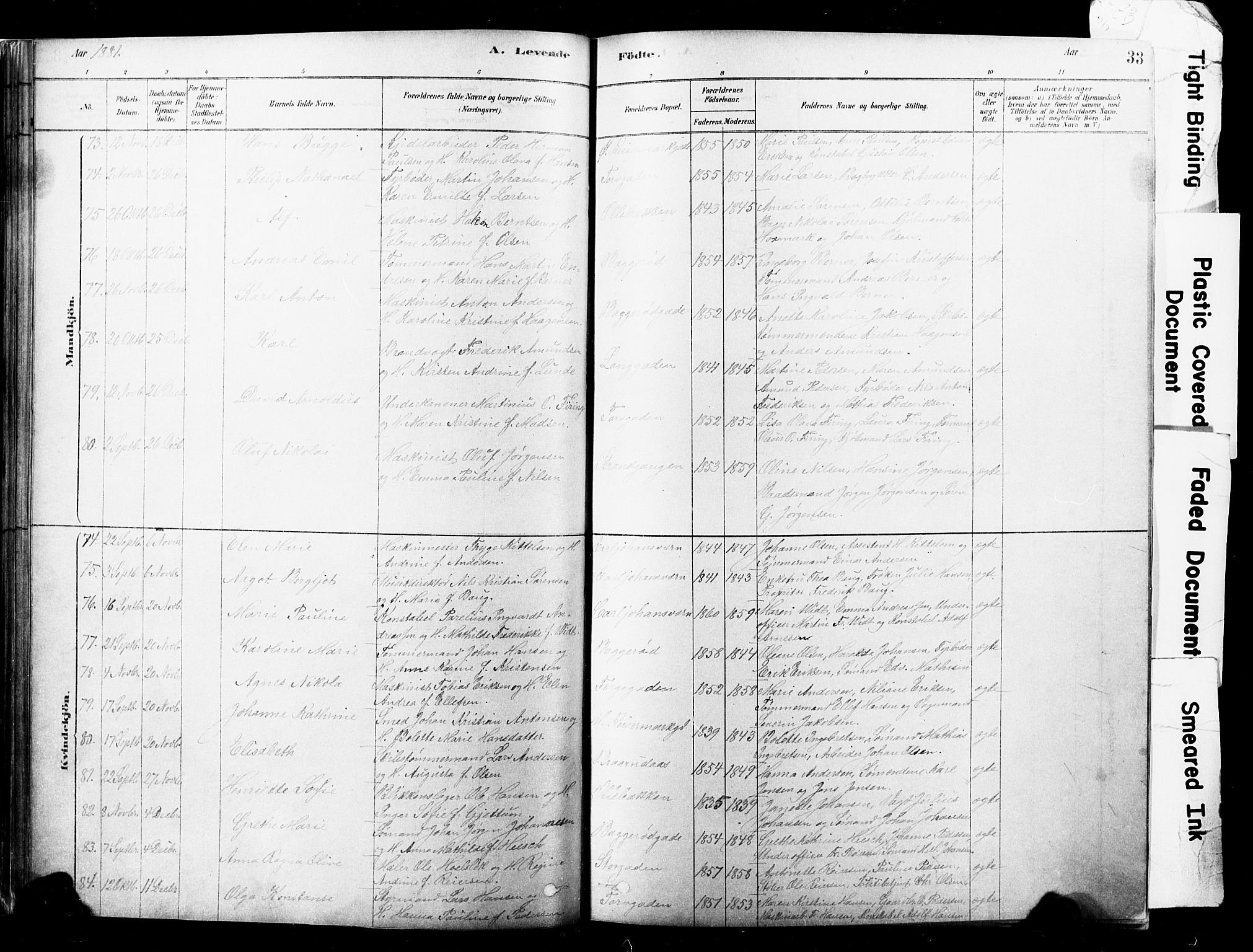Horten kirkebøker, SAKO/A-348/F/Fa/L0003: Parish register (official) no. 3, 1878-1887, p. 33