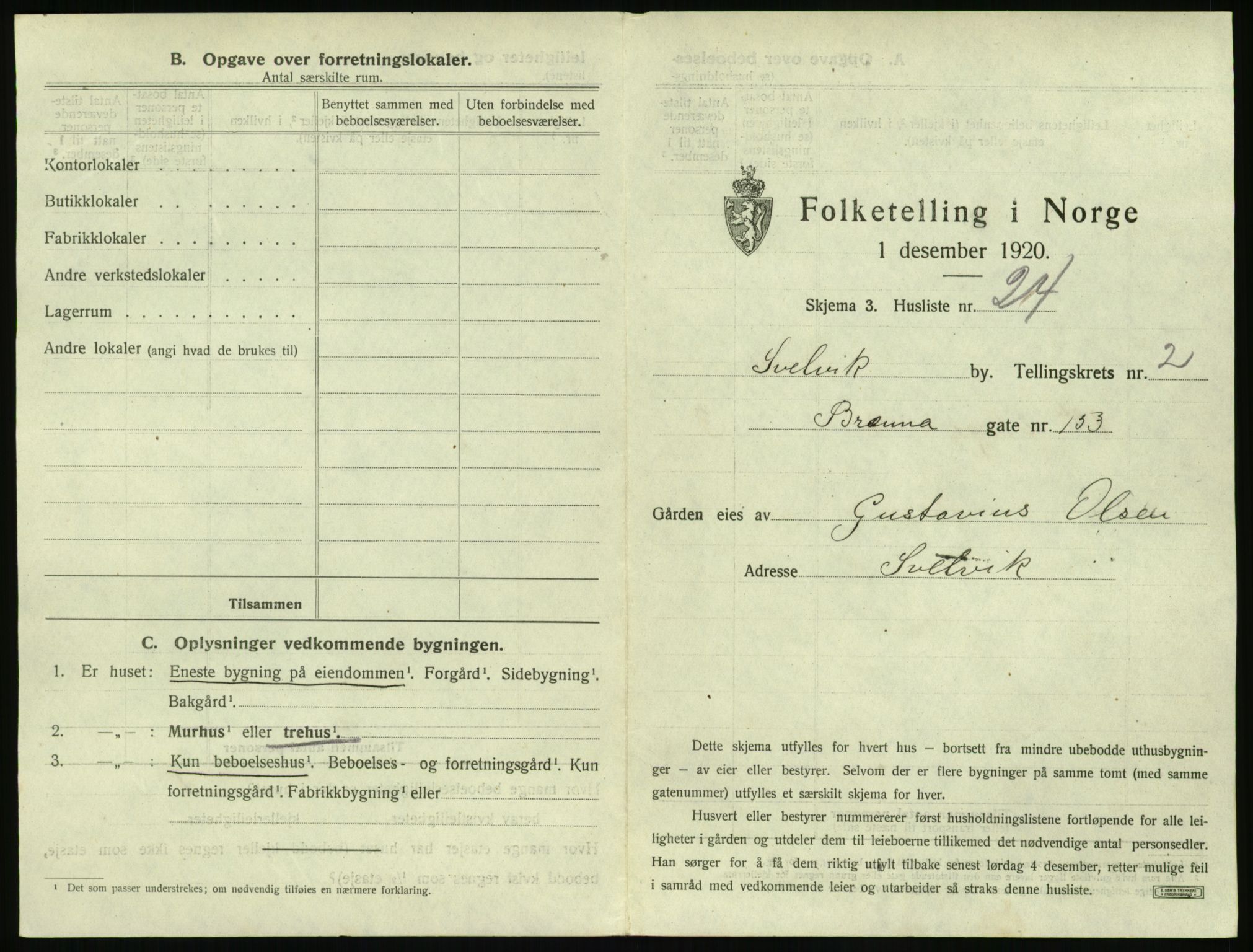 SAKO, 1920 census for Svelvik, 1920, p. 321