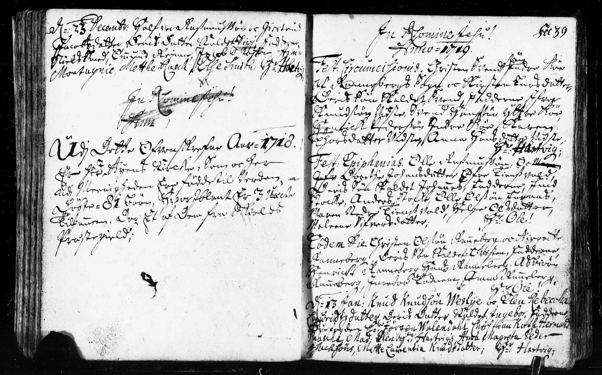 Domkirken sokneprestkontor, SAST/A-101812/001/30/30BB/L0002: Parish register (copy) no. B 2, 1714-1733, p. 39
