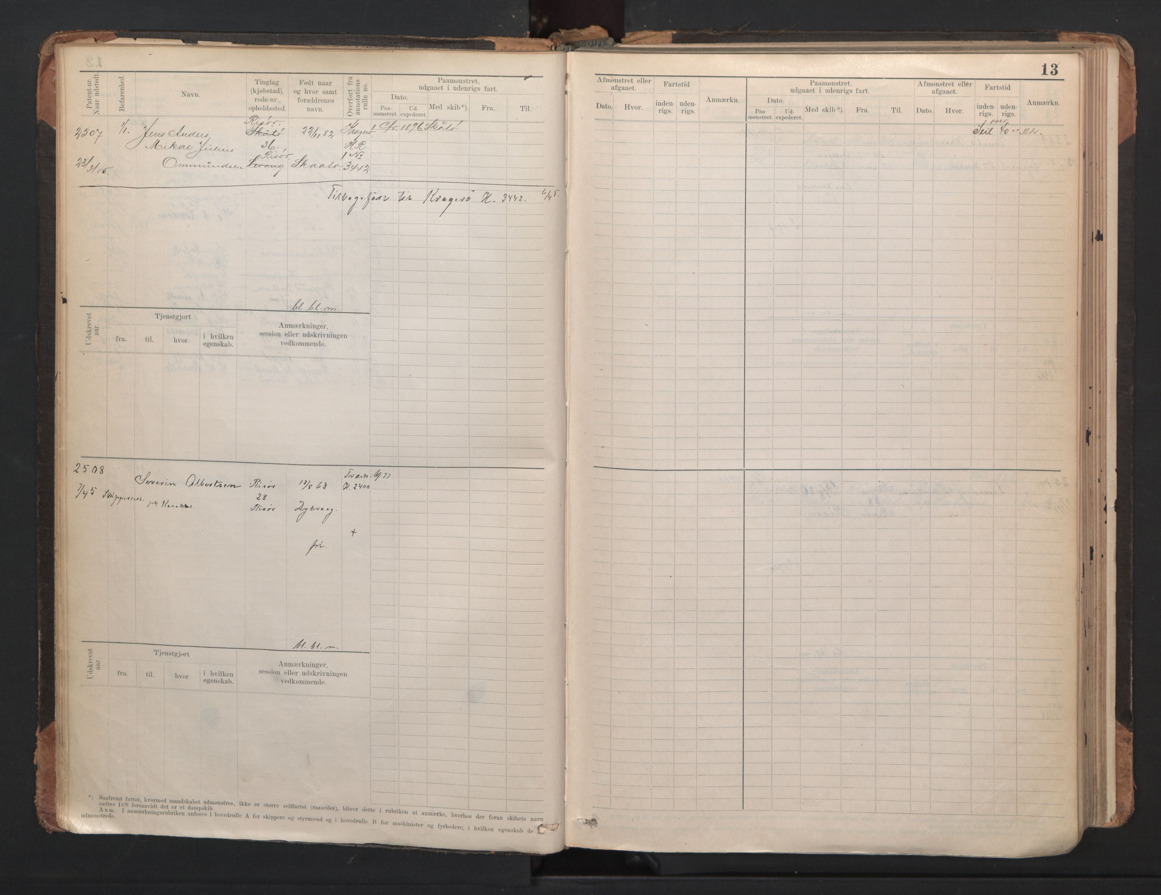 Risør mønstringskrets, AV/SAK-2031-0010/F/Fb/L0005: Hovedrulle A nr 2485-3065, Q-5, 1904-1948, p. 16