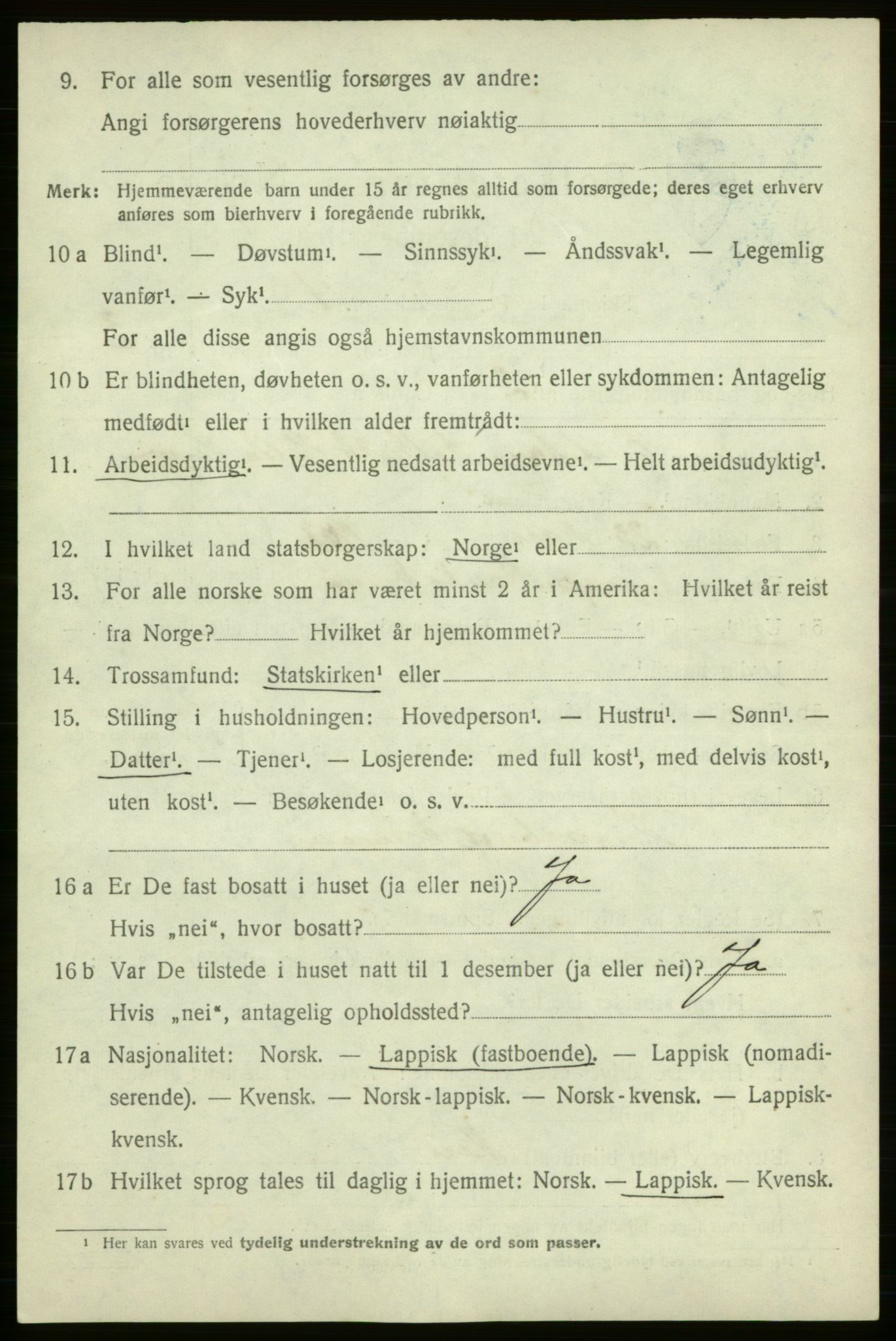 SATØ, 1920 census for Kautokeino, 1920, p. 1432