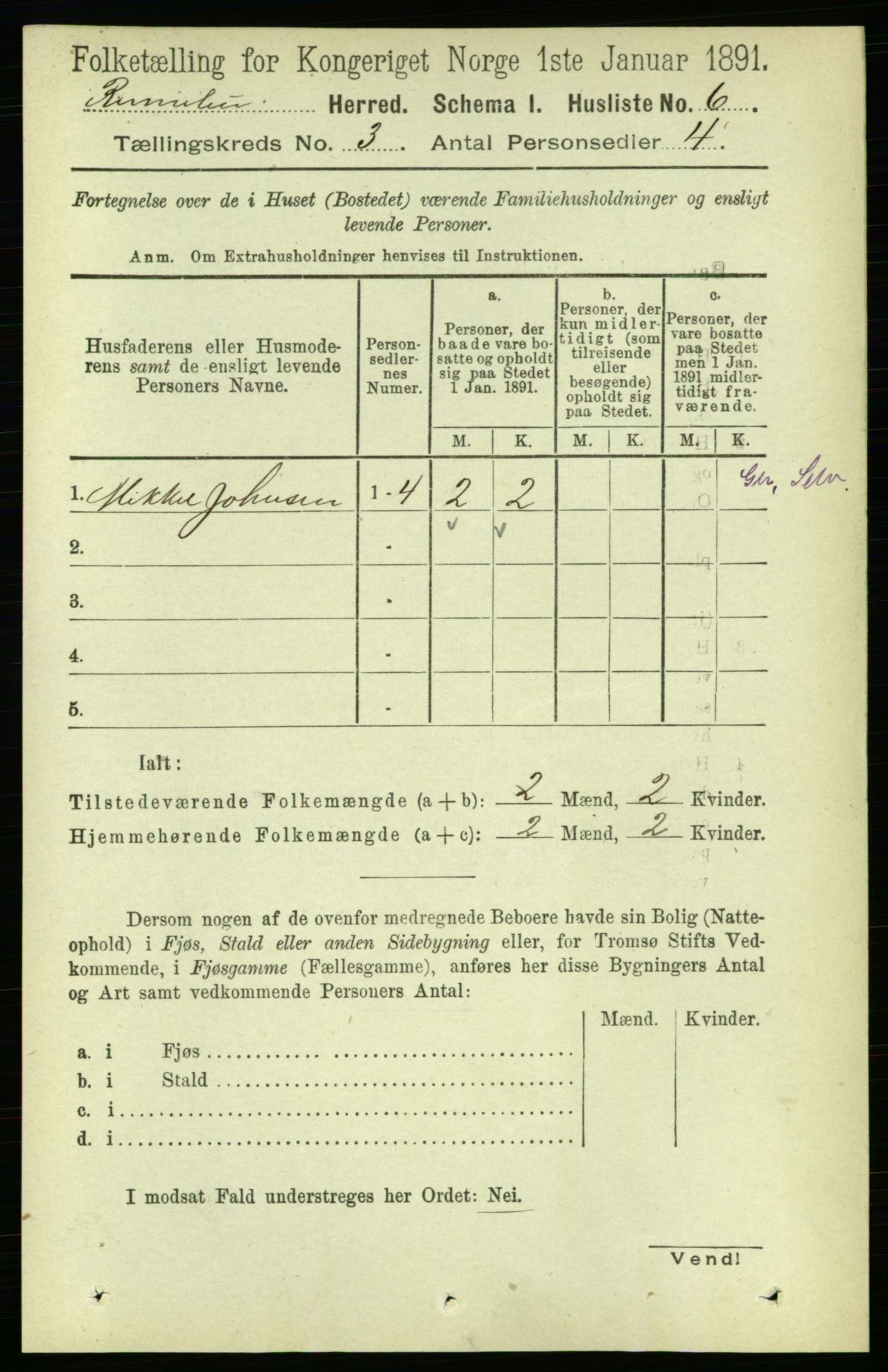 RA, 1891 census for 1635 Rennebu, 1891, p. 1291