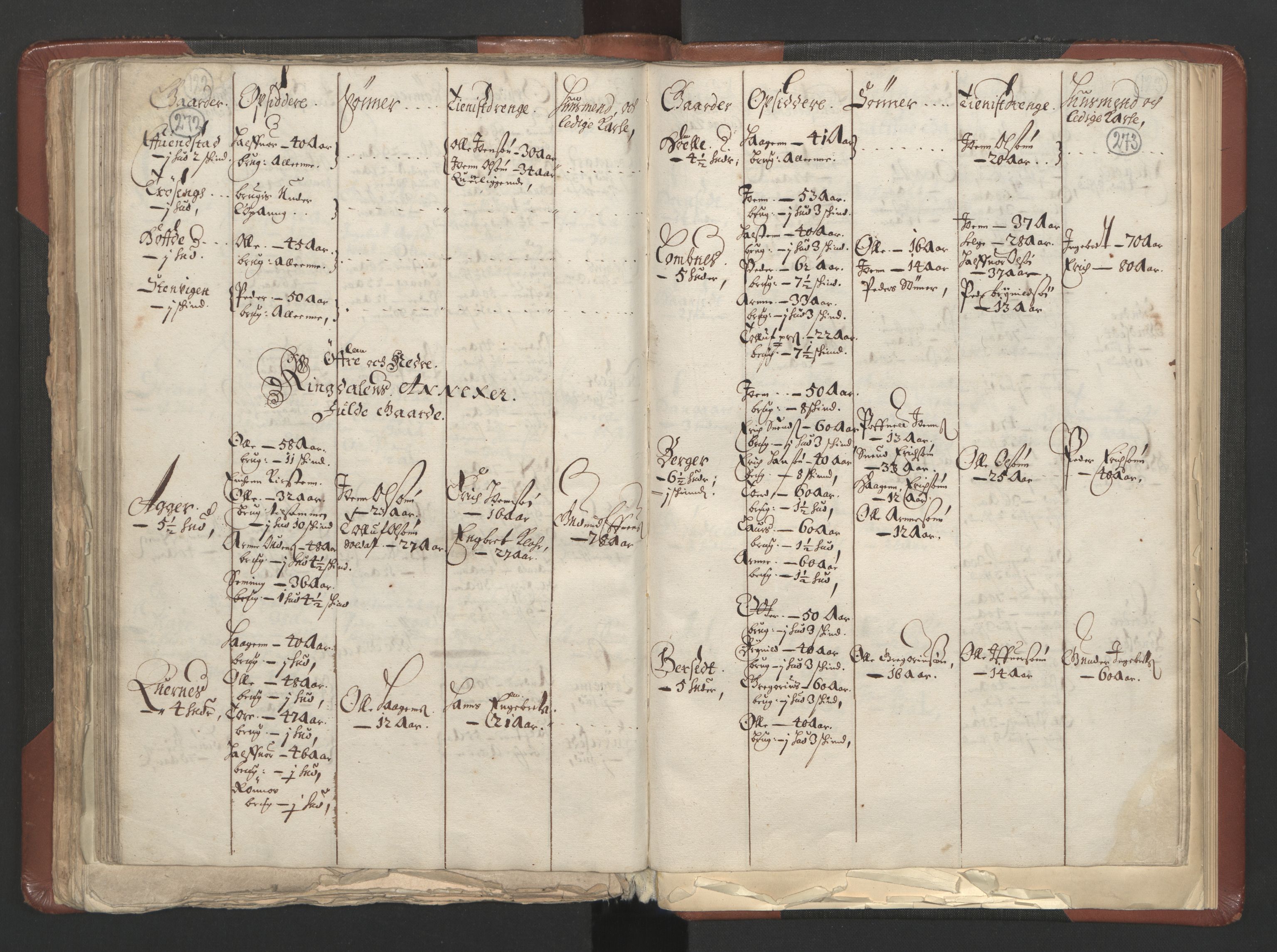 RA, Bailiff's Census 1664-1666, no. 3: Hedmark fogderi and Solør, Østerdal and Odal fogderi, 1664, p. 272-273