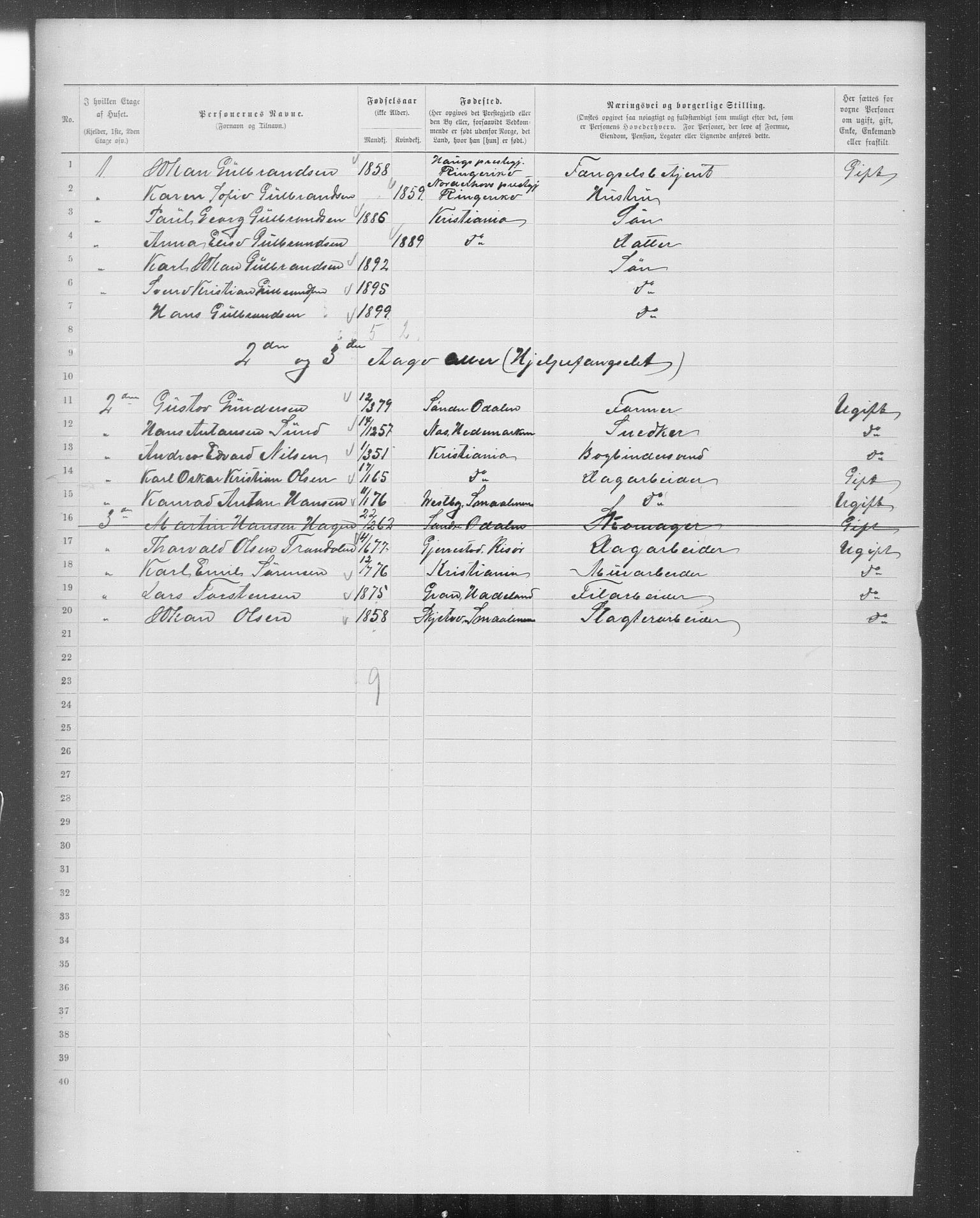 OBA, Municipal Census 1899 for Kristiania, 1899, p. 8987