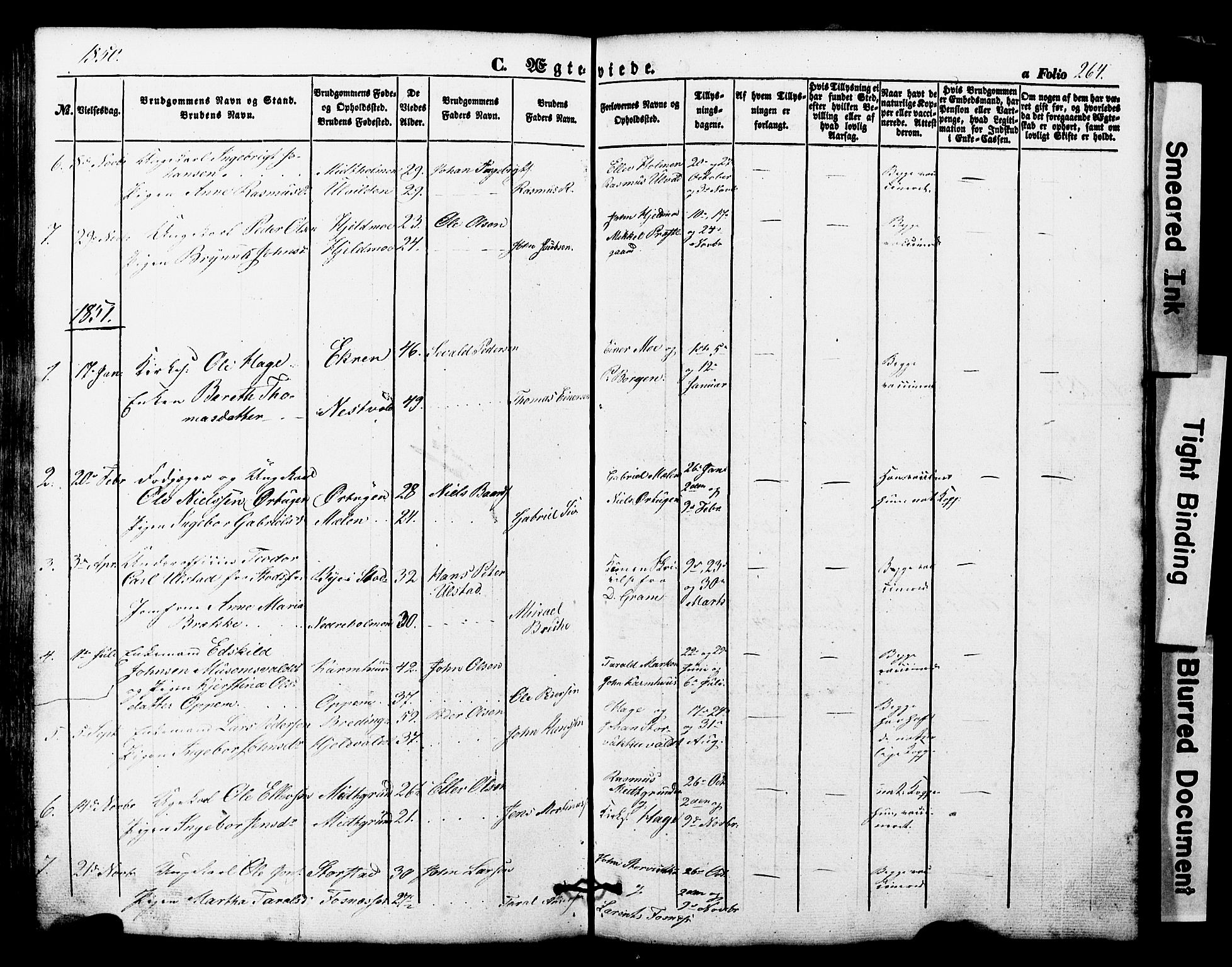 Ministerialprotokoller, klokkerbøker og fødselsregistre - Nord-Trøndelag, AV/SAT-A-1458/724/L0268: Parish register (copy) no. 724C04, 1846-1878, p. 264