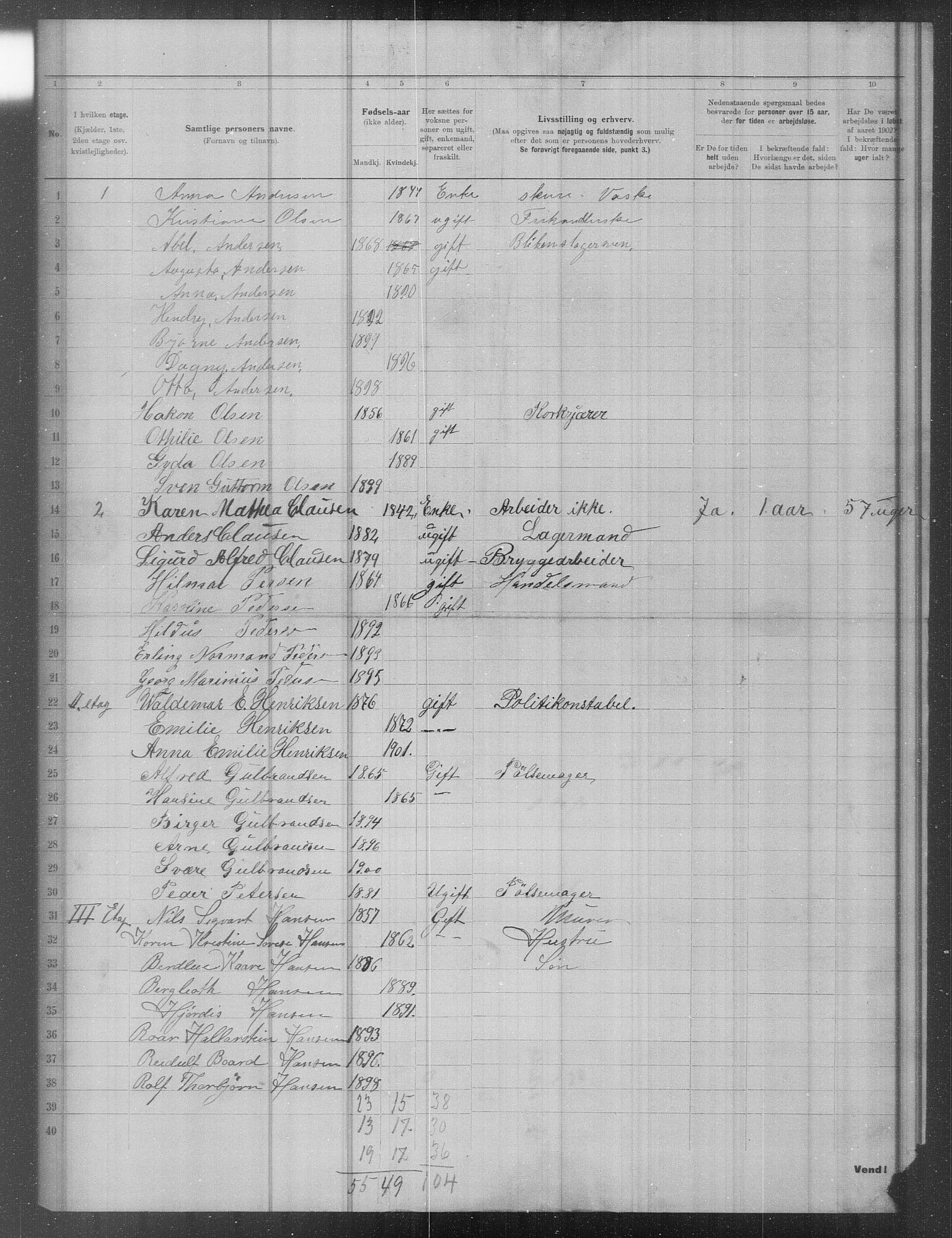 OBA, Municipal Census 1902 for Kristiania, 1902, p. 16842