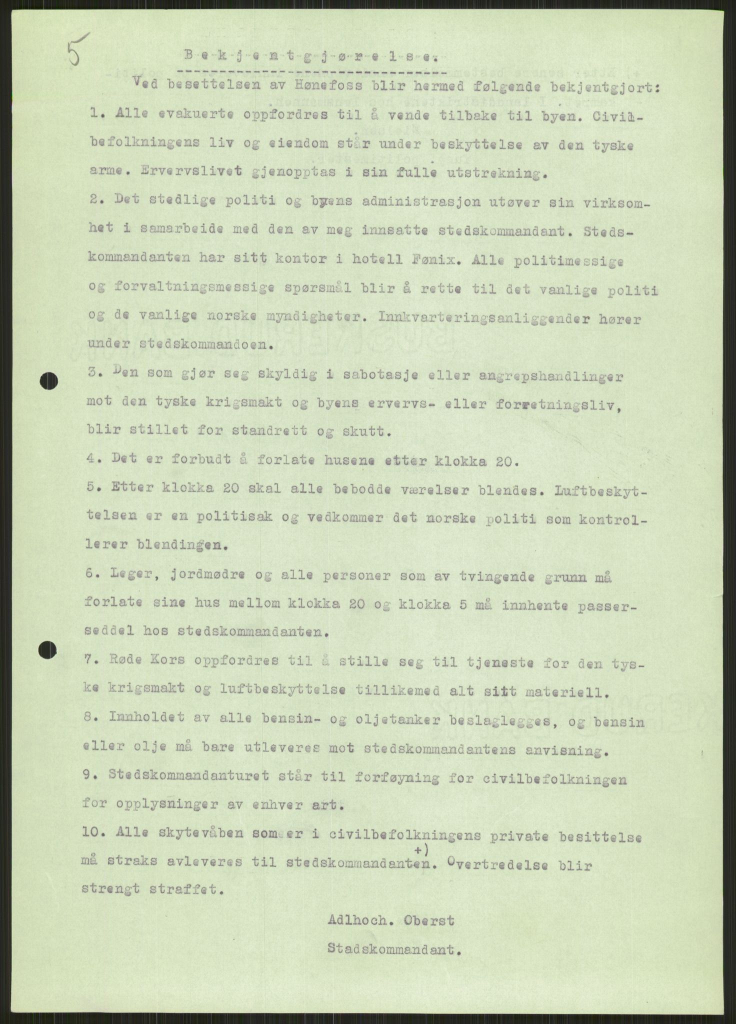 Forsvaret, Forsvarets krigshistoriske avdeling, AV/RA-RAFA-2017/Y/Ya/L0014: II-C-11-31 - Fylkesmenn.  Rapporter om krigsbegivenhetene 1940., 1940, p. 379