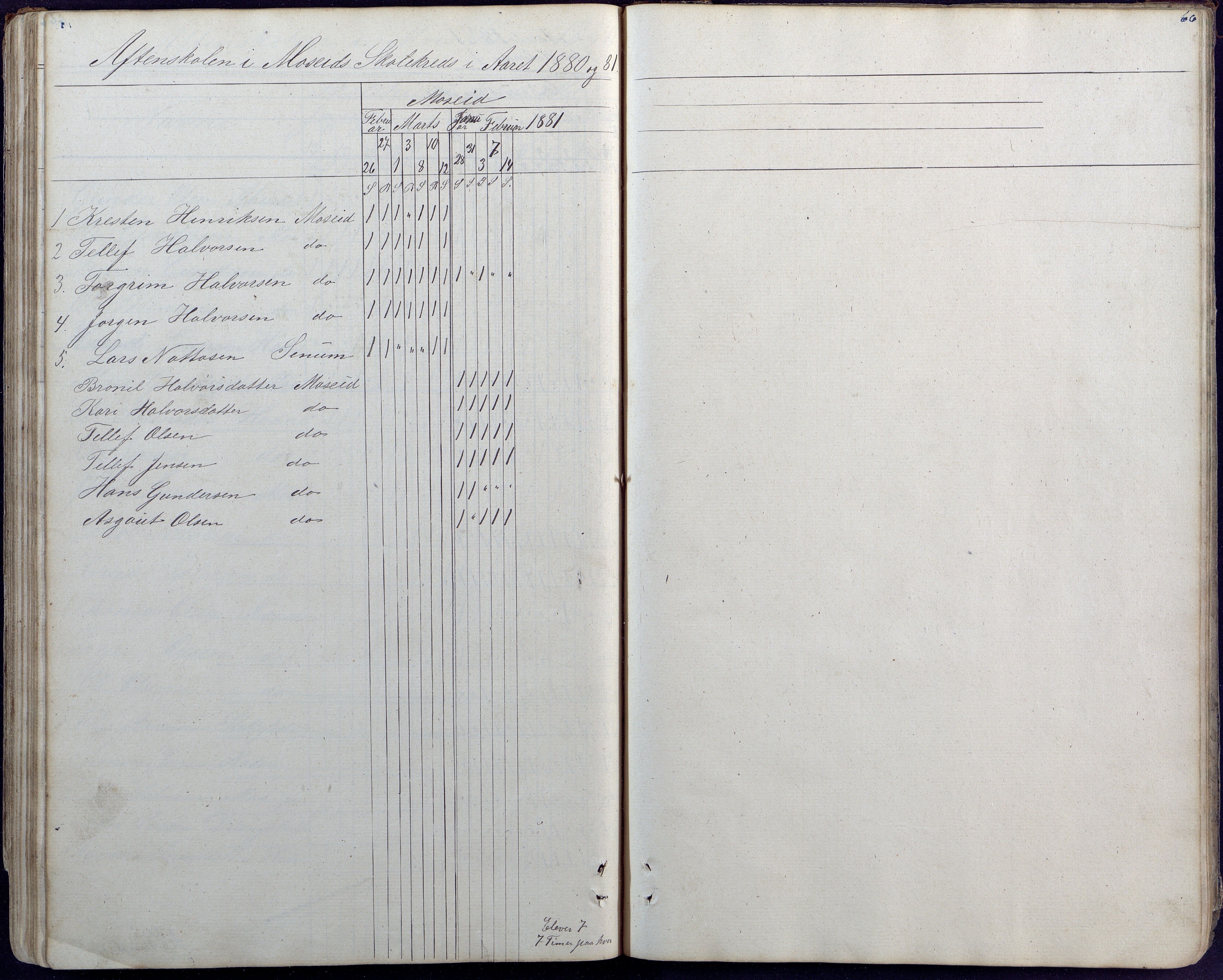 Hornnes kommune, Hornnes Skole, AAKS/KA0936-550a/F1/L0002: Skoleprotokoll Hornnes midtre skolekrets, 1856-1883, p. 45