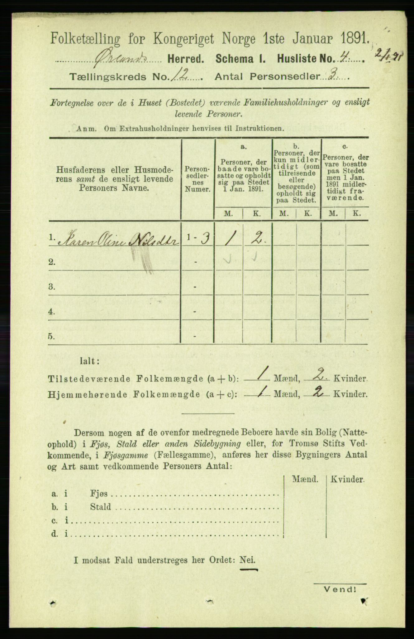 RA, 1891 census for 1621 Ørland, 1891, p. 5177