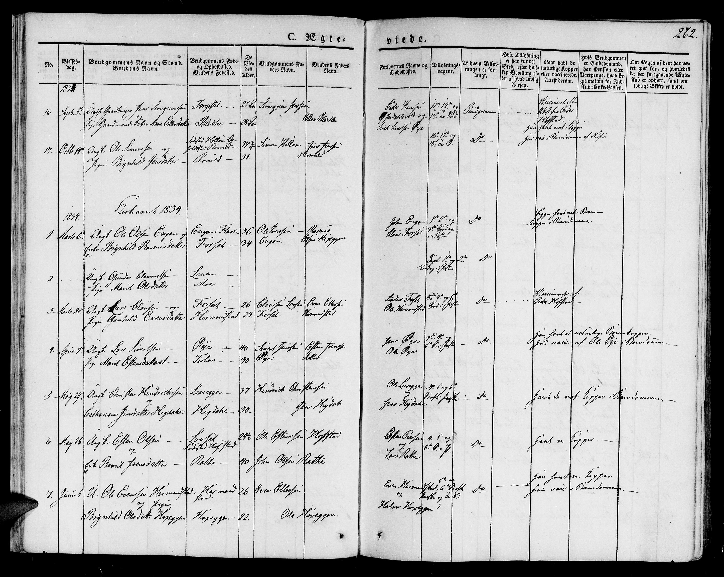 Ministerialprotokoller, klokkerbøker og fødselsregistre - Sør-Trøndelag, SAT/A-1456/691/L1070: Parish register (official) no. 691A05 /1, 1826-1841, p. 262