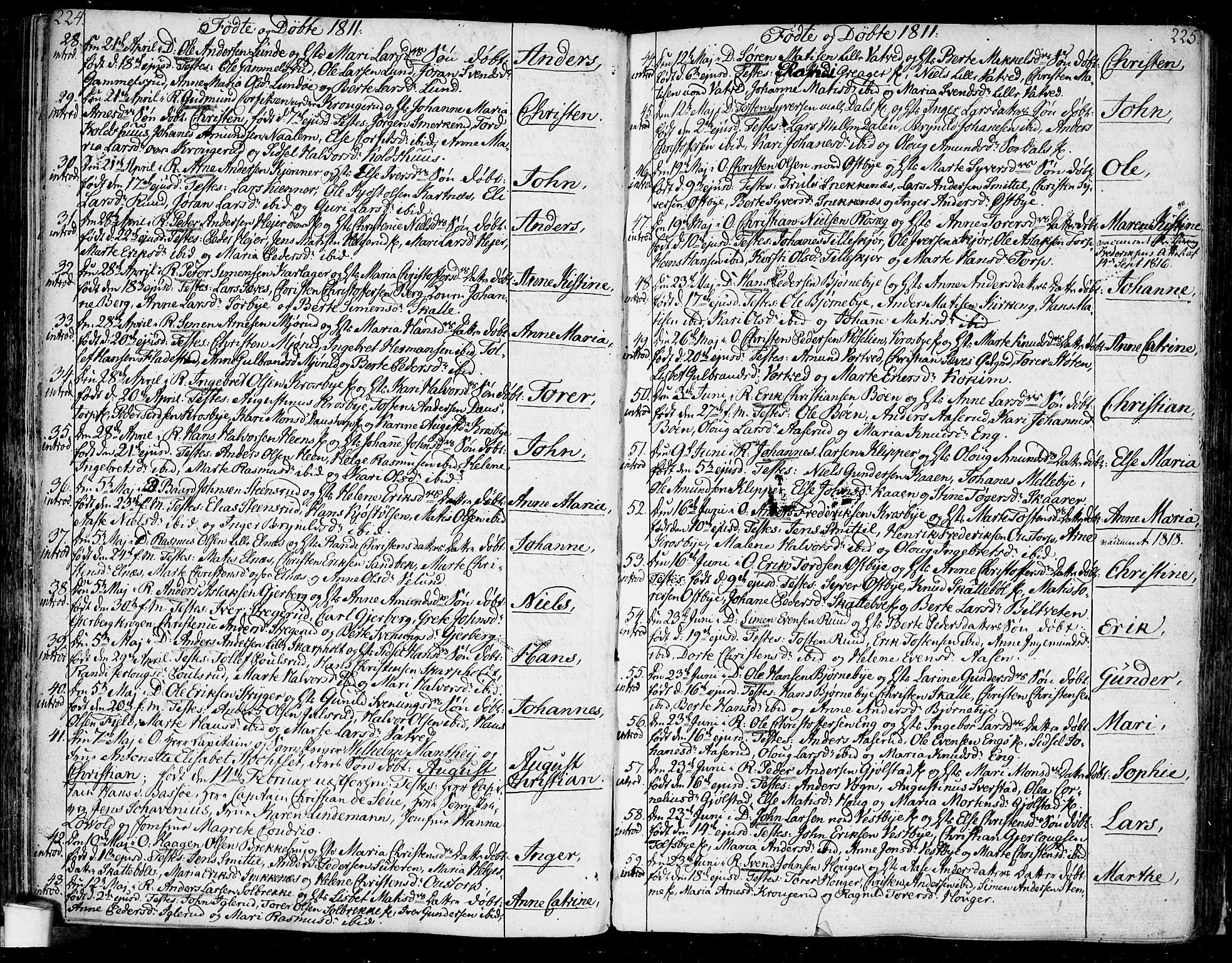 Rakkestad prestekontor Kirkebøker, AV/SAO-A-2008/F/Fa/L0005: Parish register (official) no. I 5, 1784-1814, p. 224-225