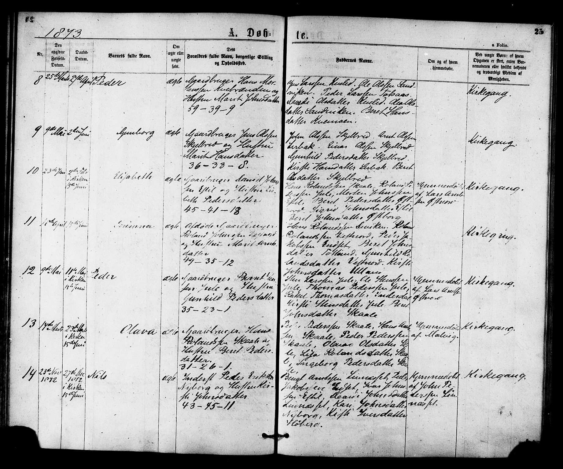 Ministerialprotokoller, klokkerbøker og fødselsregistre - Nord-Trøndelag, SAT/A-1458/755/L0493: Parish register (official) no. 755A02, 1865-1881, p. 25