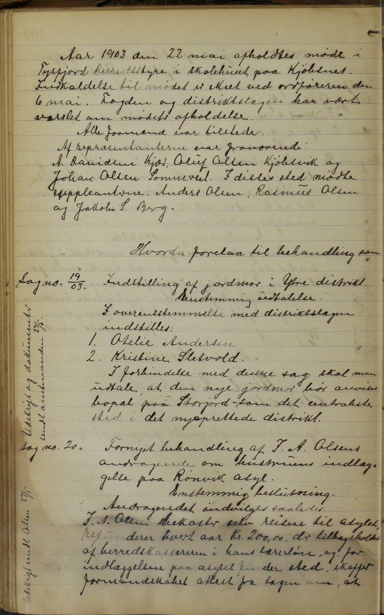 Tysfjord kommune. Formannskapet, AIN/K-18500.150/100/L0002: Forhandlingsprotokoll for Tysfjordens formandskap, 1895-1912