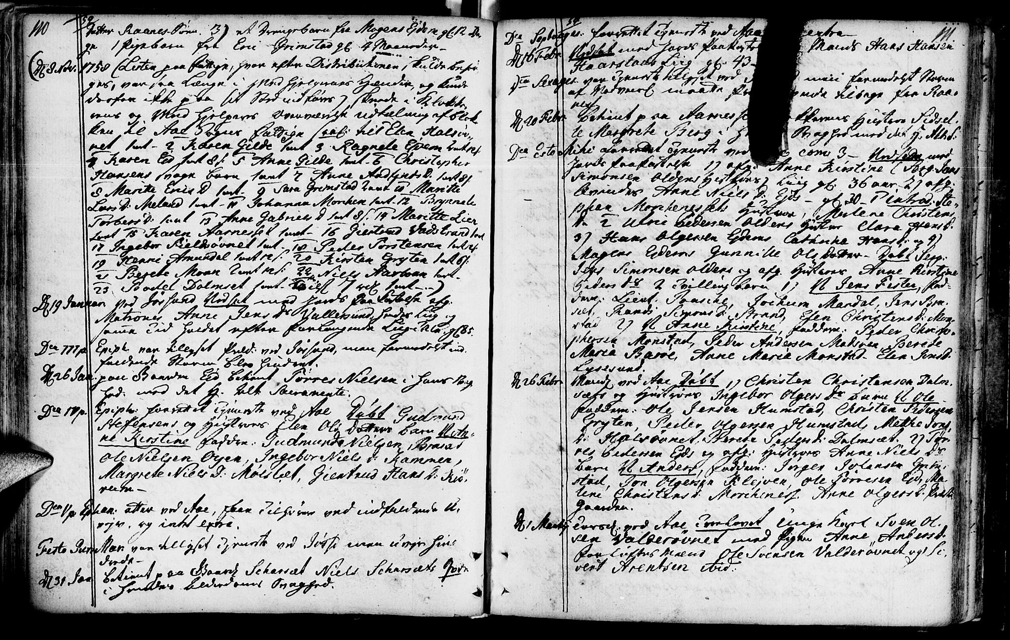 Ministerialprotokoller, klokkerbøker og fødselsregistre - Sør-Trøndelag, SAT/A-1456/655/L0672: Parish register (official) no. 655A01, 1750-1779, p. 110-111