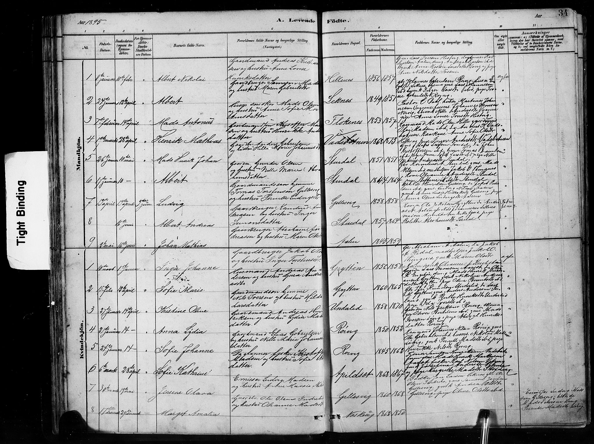 Førde sokneprestembete, SAB/A-79901/H/Hab/Habe/L0001: Parish register (copy) no. E 1, 1881-1920, p. 34