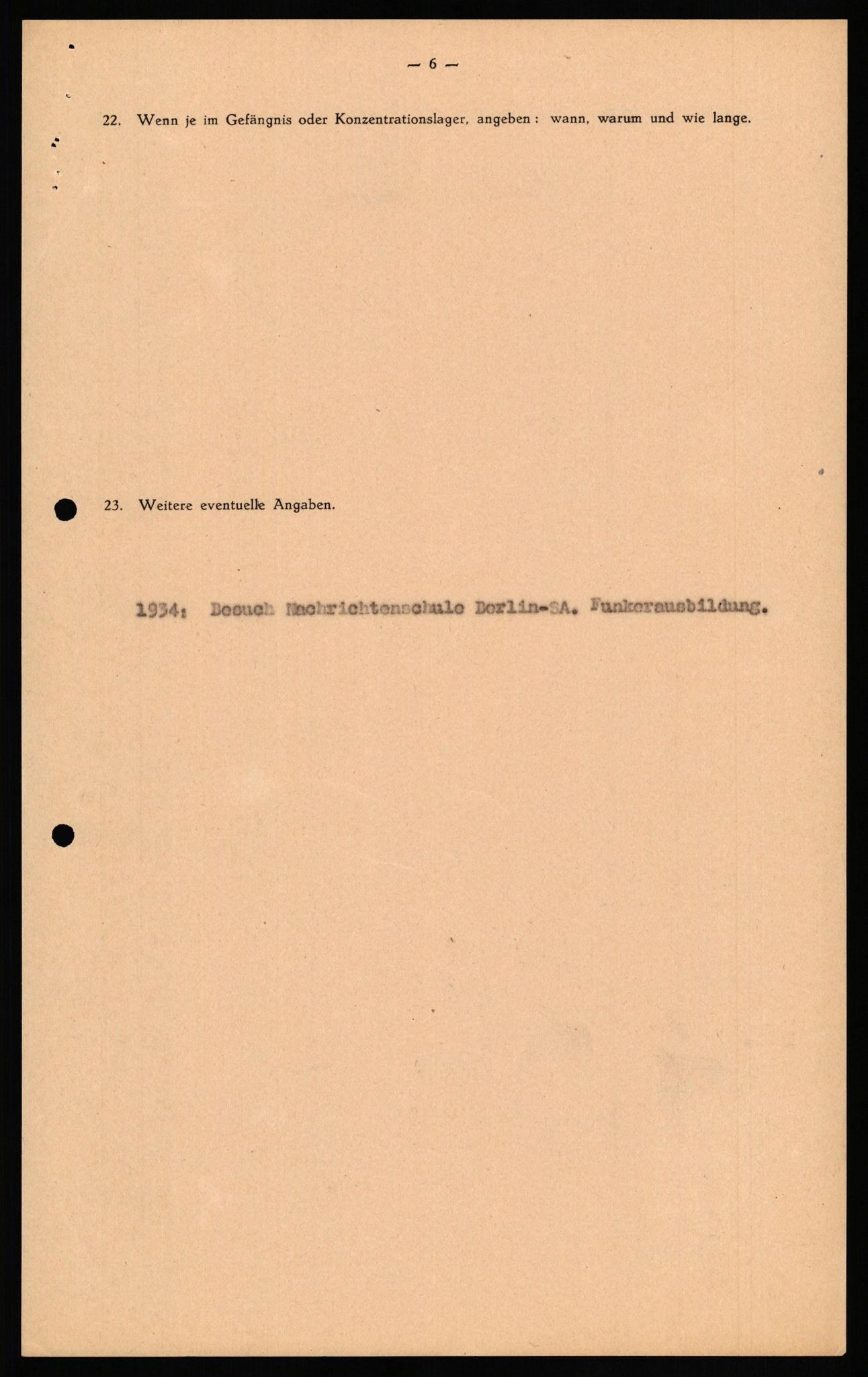 Forsvaret, Forsvarets overkommando II, RA/RAFA-3915/D/Db/L0028: CI Questionaires. Tyske okkupasjonsstyrker i Norge. Tyskere., 1945-1946, p. 385