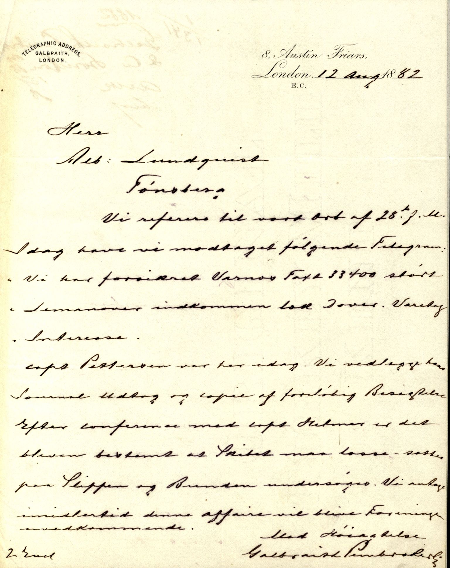 Pa 63 - Østlandske skibsassuranceforening, VEMU/A-1079/G/Ga/L0015/0013: Havaridokumenter / Venice, Isbjørn, Varnæs, Valkyrien, 1882, p. 54