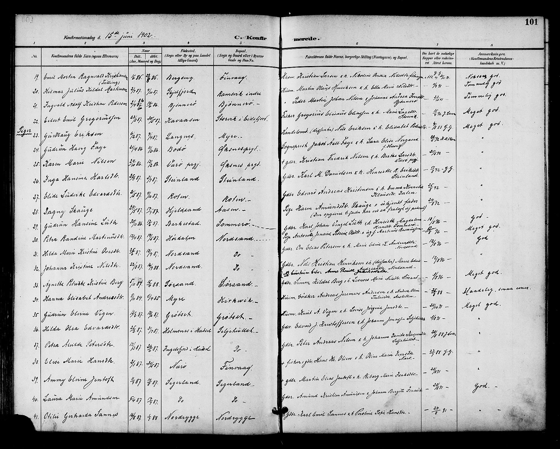 Ministerialprotokoller, klokkerbøker og fødselsregistre - Nordland, AV/SAT-A-1459/893/L1338: Parish register (official) no. 893A10, 1894-1903, p. 101