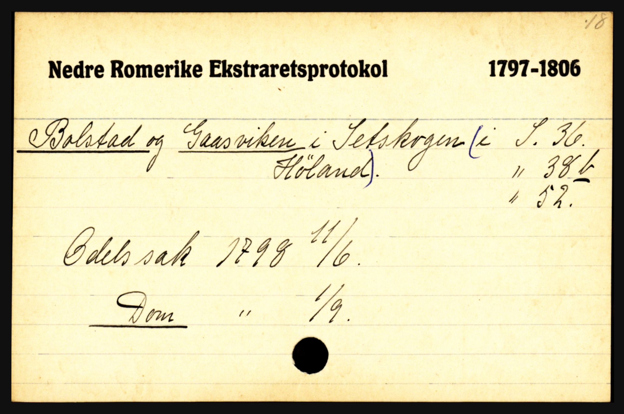 Statsarkivet i Oslo, AV/SAO-A-10621/Z/Zb/L0014: Setskog (Bolstad - Åmot), Skedsmo m/ Lørenskog (Asak - Østmork), Sørum (Sognedelet Sørum/Skedsmo, Asak - Åsgård), p. 5