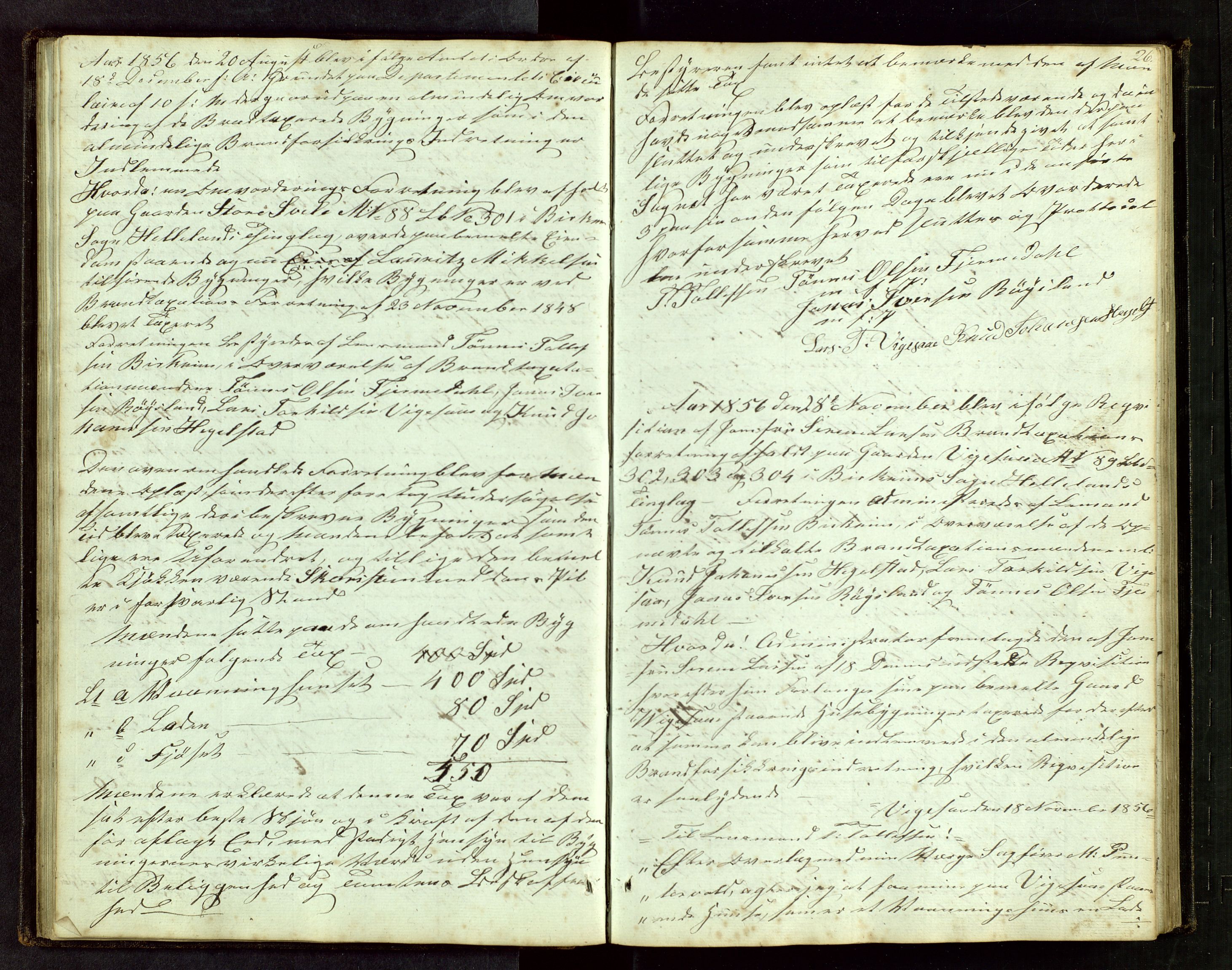 Bjerkreim lensmannskontor, AV/SAST-A-100090/Goa/L0001: Branntakstprotokoll, 1846-1894, p. 25b-26a