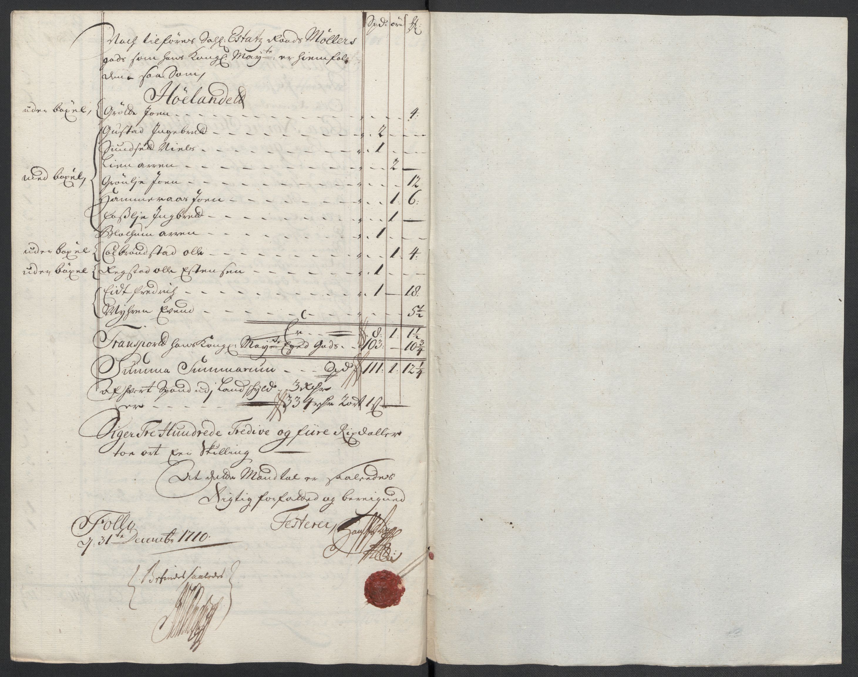 Rentekammeret inntil 1814, Reviderte regnskaper, Fogderegnskap, AV/RA-EA-4092/R60/L3960: Fogderegnskap Orkdal og Gauldal, 1710, p. 292