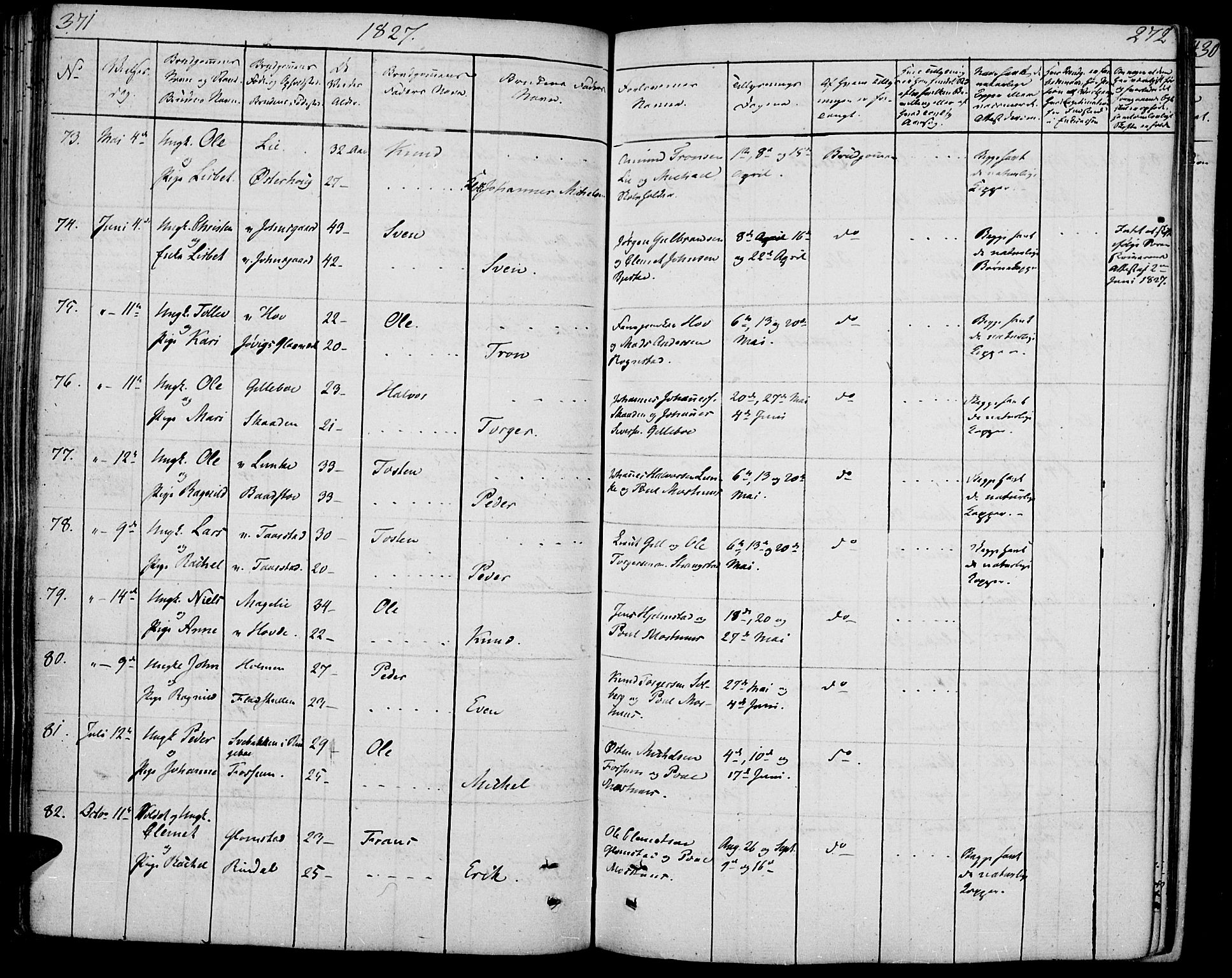 Øyer prestekontor, SAH/PREST-084/H/Ha/Haa/L0004: Parish register (official) no. 4, 1824-1841, p. 371-372