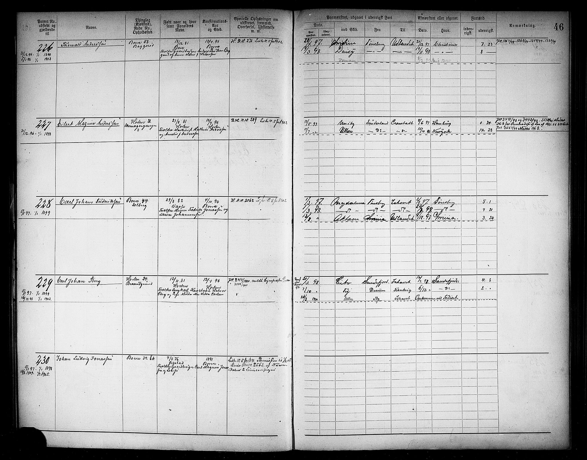 Horten innrulleringskontor, AV/SAKO-A-785/F/Fb/L0006: Annotasjonsrulle, 1889-1911, p. 49