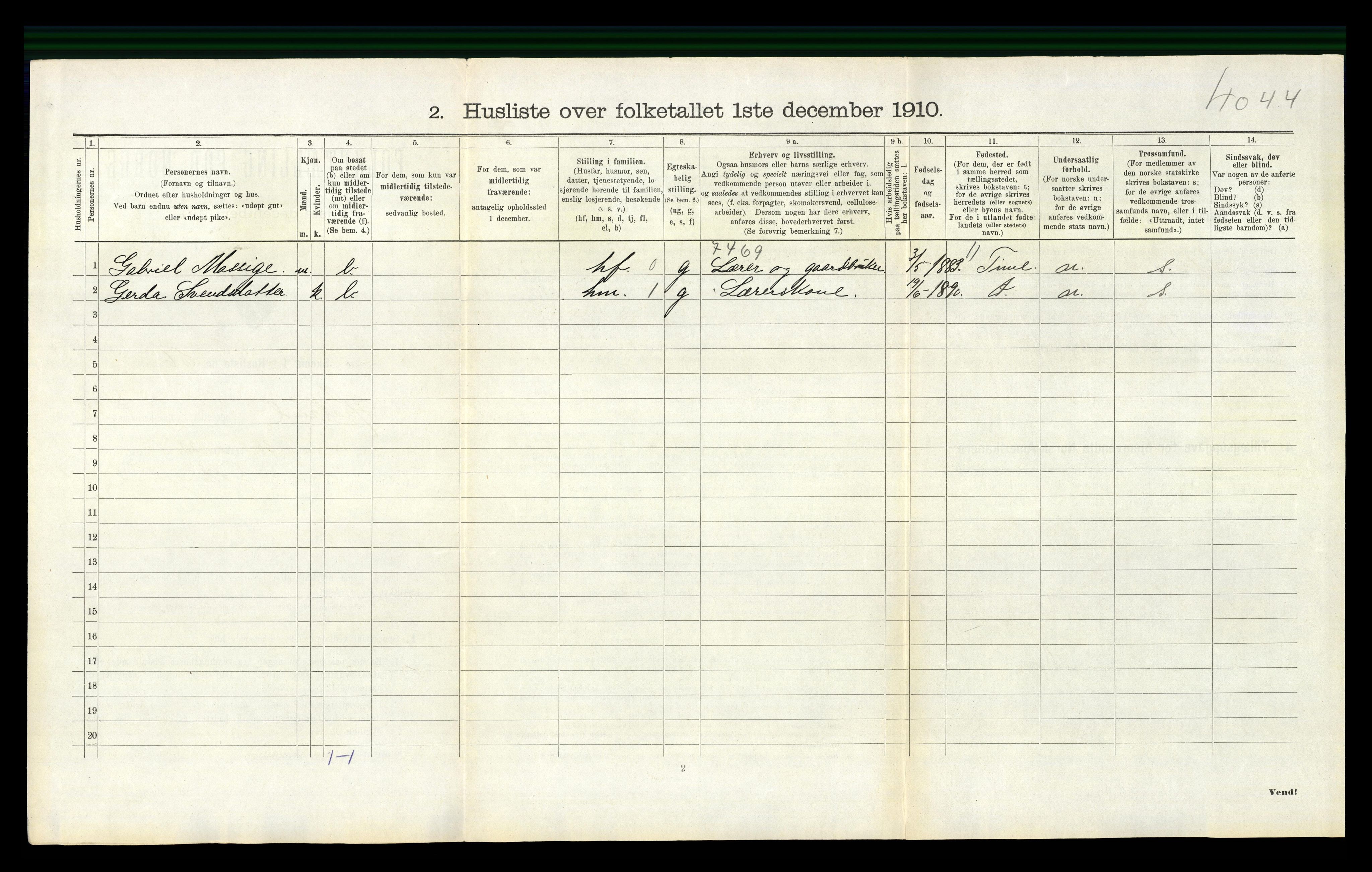 RA, 1910 census for Håland, 1910, p. 902