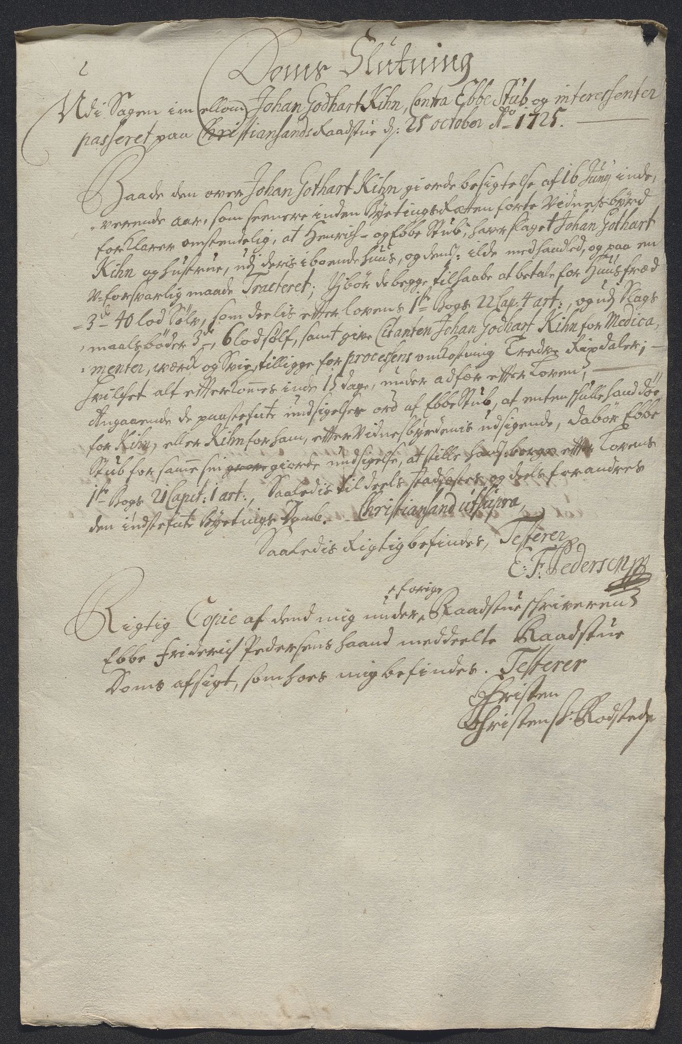 Rentekammeret inntil 1814, Reviderte regnskaper, Byregnskaper, AV/RA-EA-4066/R/Rm/L0286: [M19] Sikt og sakefall, 1719-1727, p. 249