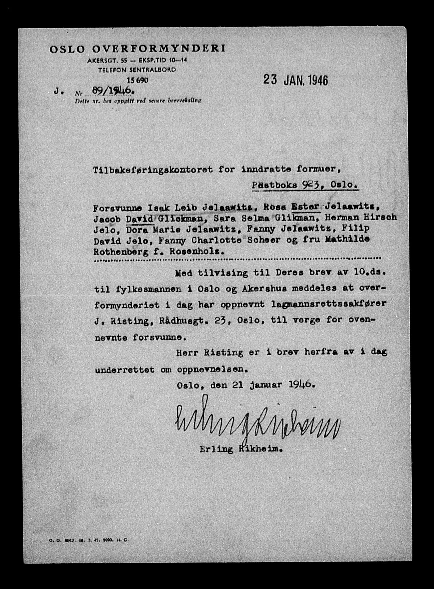 Justisdepartementet, Tilbakeføringskontoret for inndratte formuer, AV/RA-S-1564/H/Hc/Hcc/L0948: --, 1945-1947, p. 38