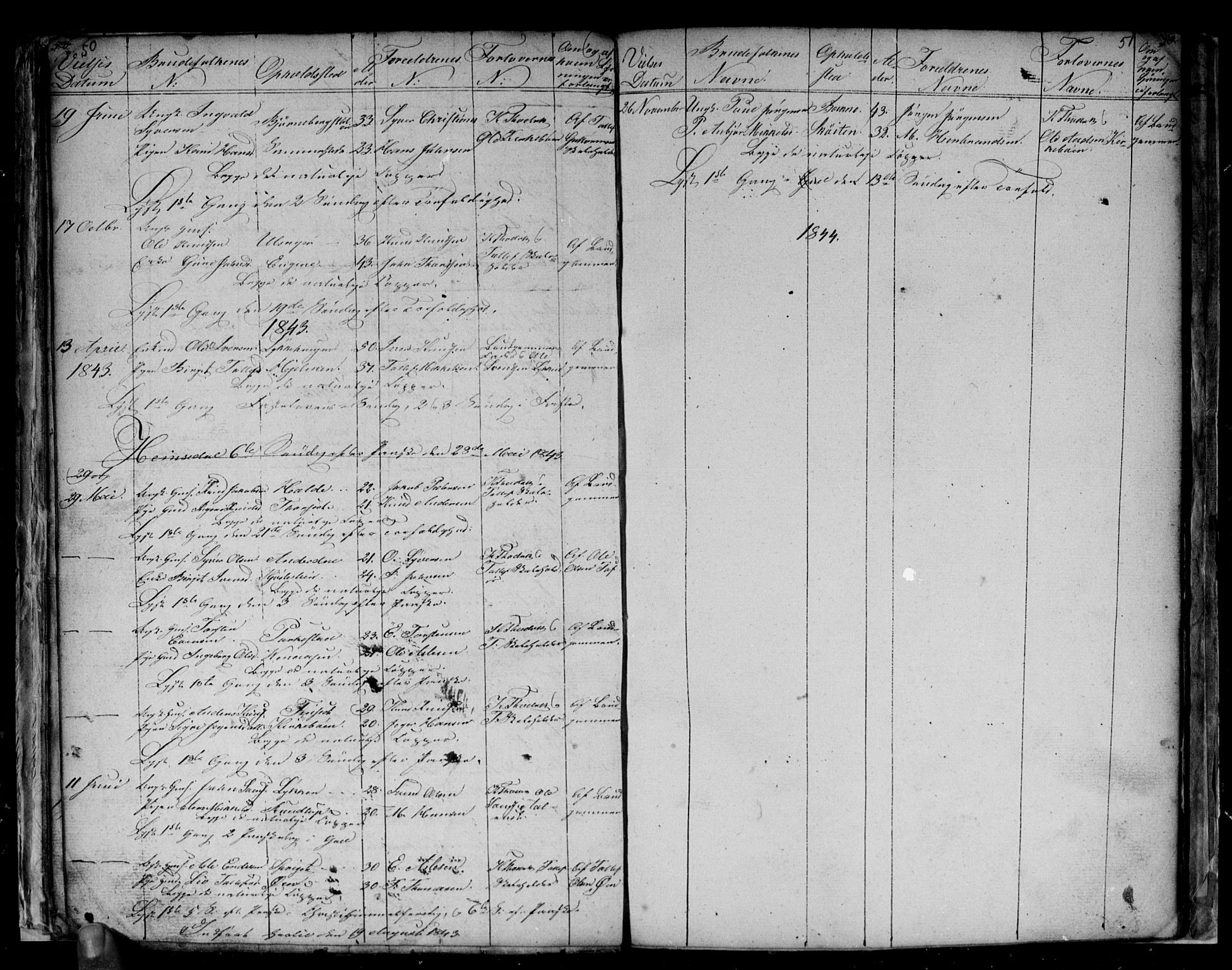 Gol kirkebøker, SAKO/A-226/G/Gb/L0002: Parish register (copy) no. II 2, 1838-1844, p. 50-51