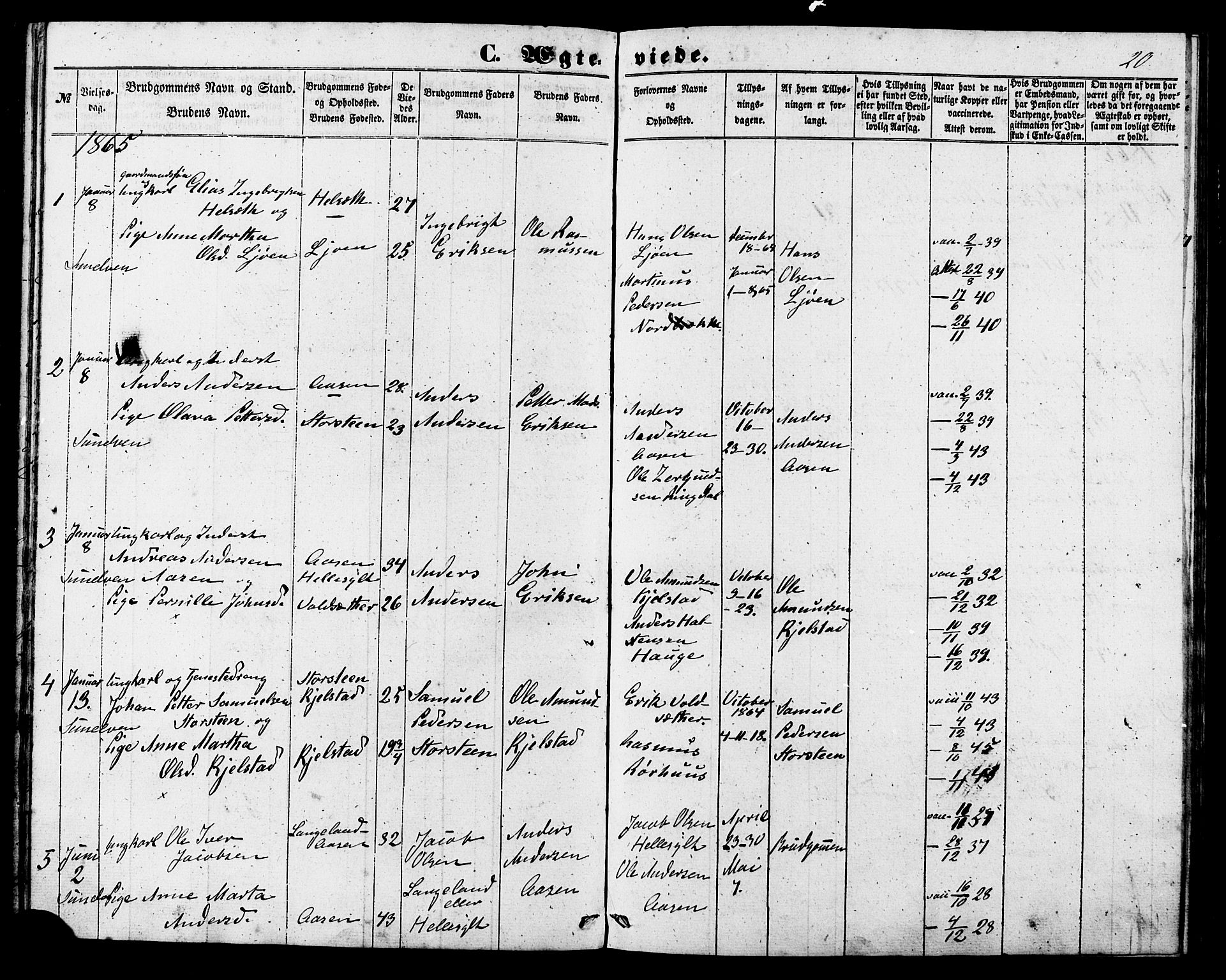 Ministerialprotokoller, klokkerbøker og fødselsregistre - Møre og Romsdal, SAT/A-1454/517/L0224: Parish register (official) no. 517A04, 1853-1880, p. 20