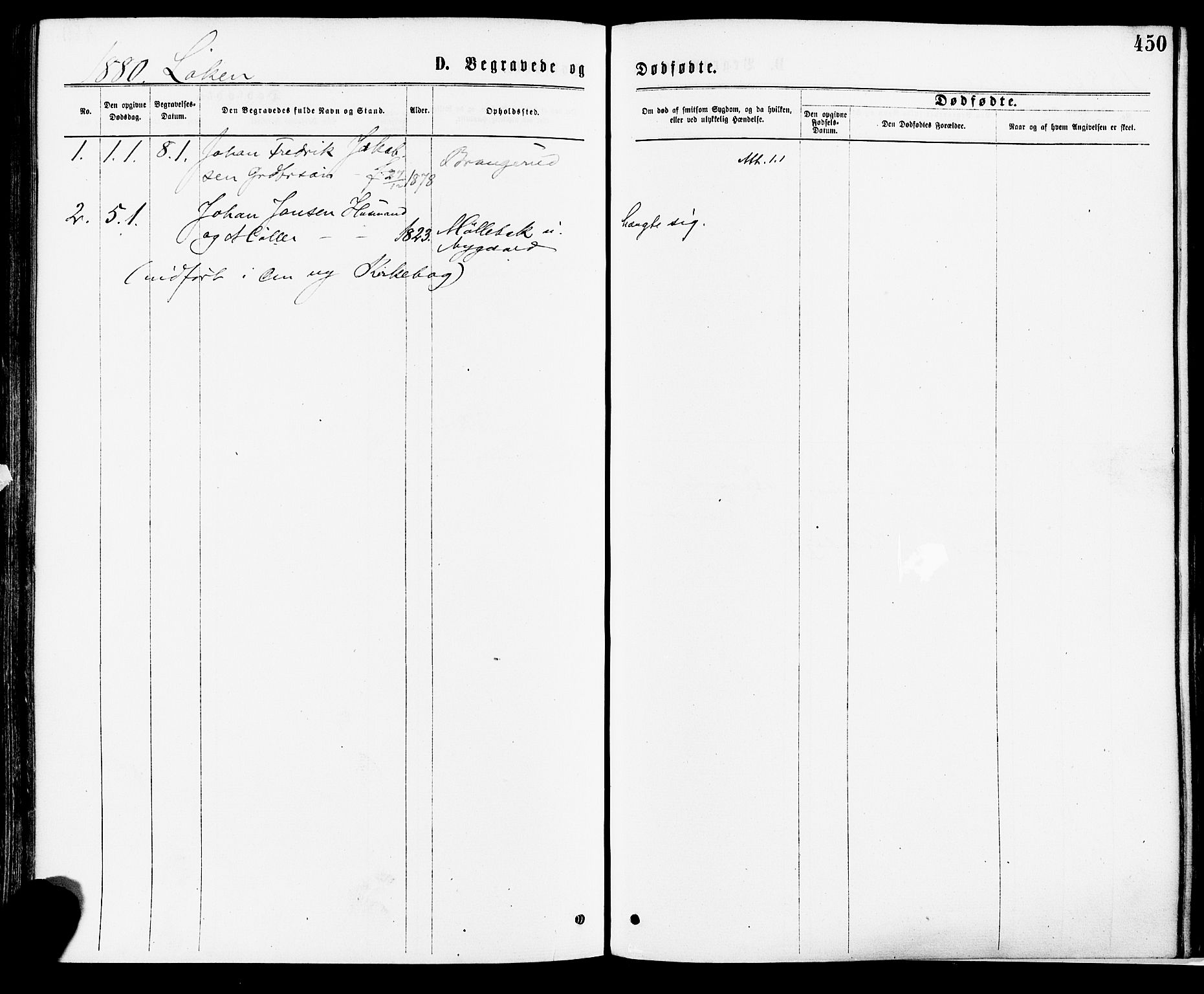Høland prestekontor Kirkebøker, SAO/A-10346a/F/Fa/L0012.a: Parish register (official) no. I 12A, 1869-1879, p. 450