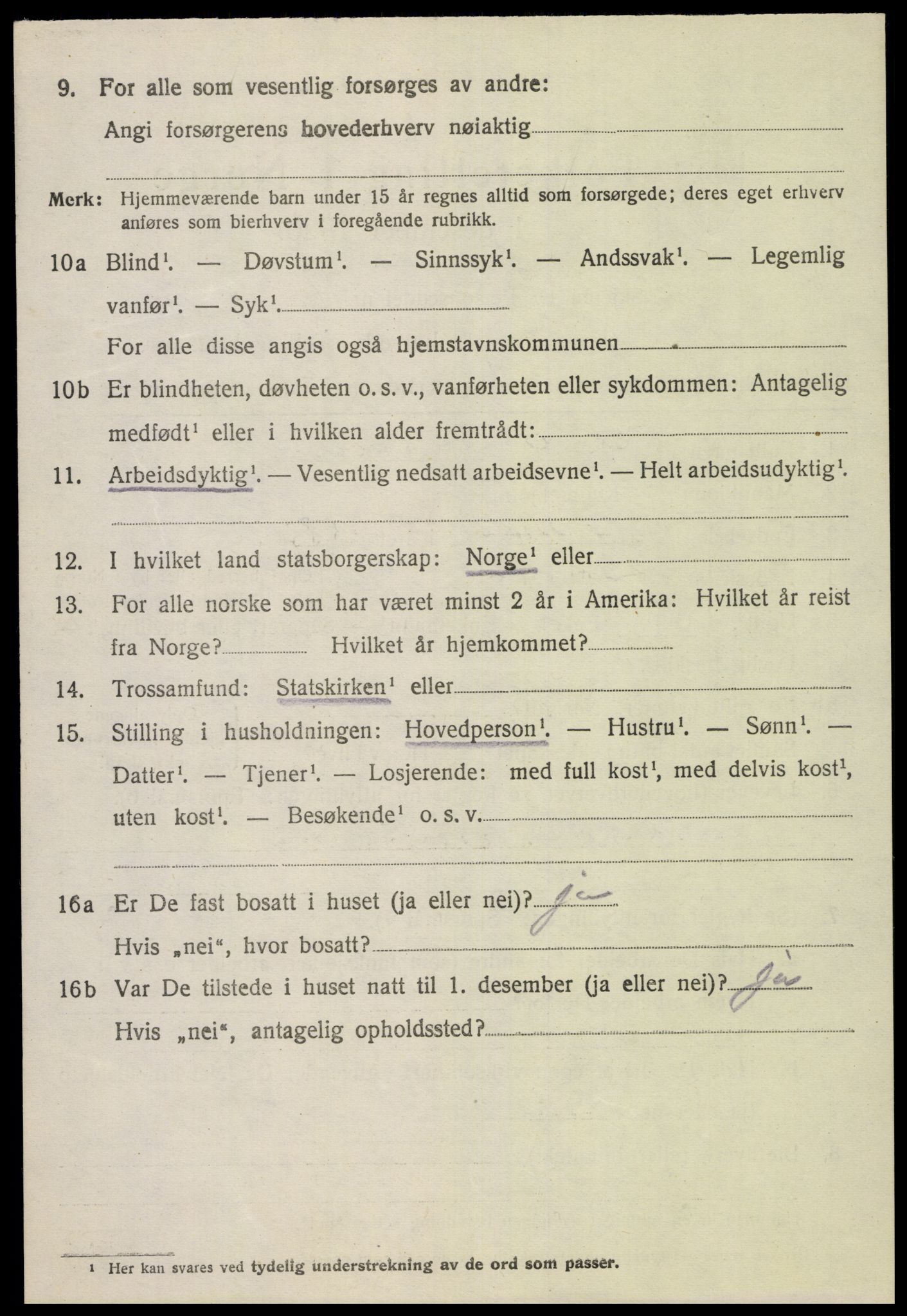 SAH, 1920 census for Dovre, 1920, p. 3587