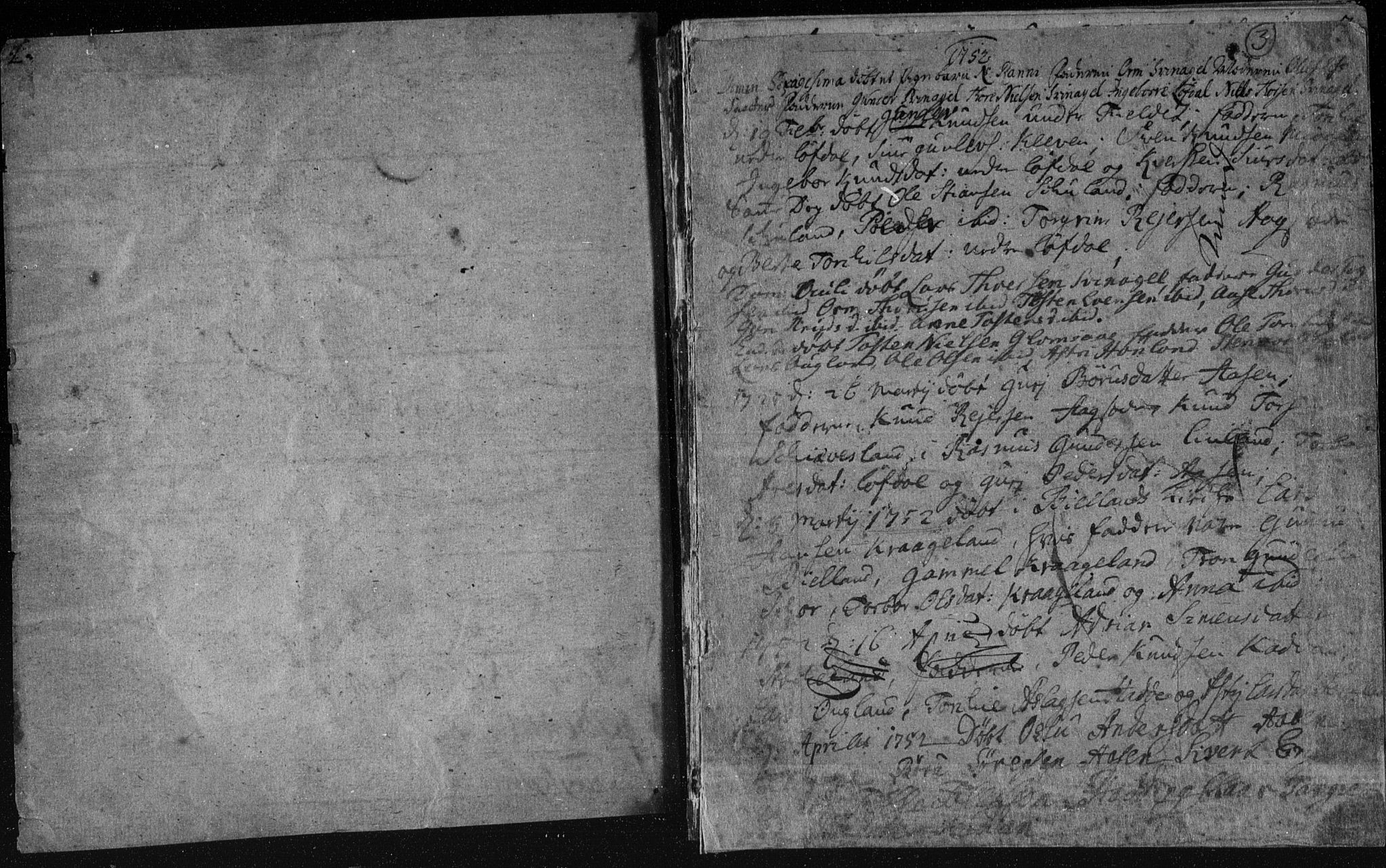 Holum sokneprestkontor, AV/SAK-1111-0022/F/Fa/Fab/L0003: Parish register (official) no. A 3, 1752-1774, p. 2-3