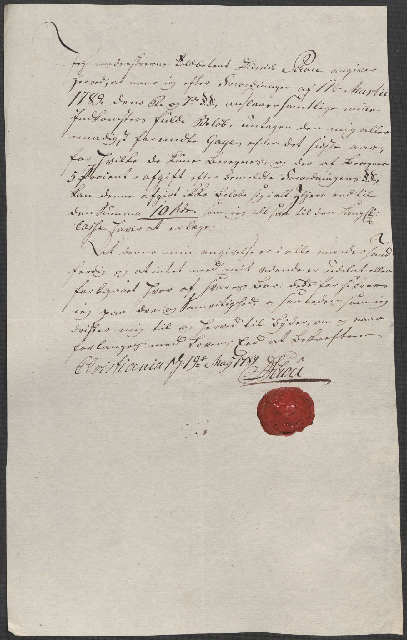 Rentekammeret inntil 1814, Reviderte regnskaper, Mindre regnskaper, AV/RA-EA-4068/Rf/Rfe/L0007: Christiania. Kristiansand, 1789, p. 12