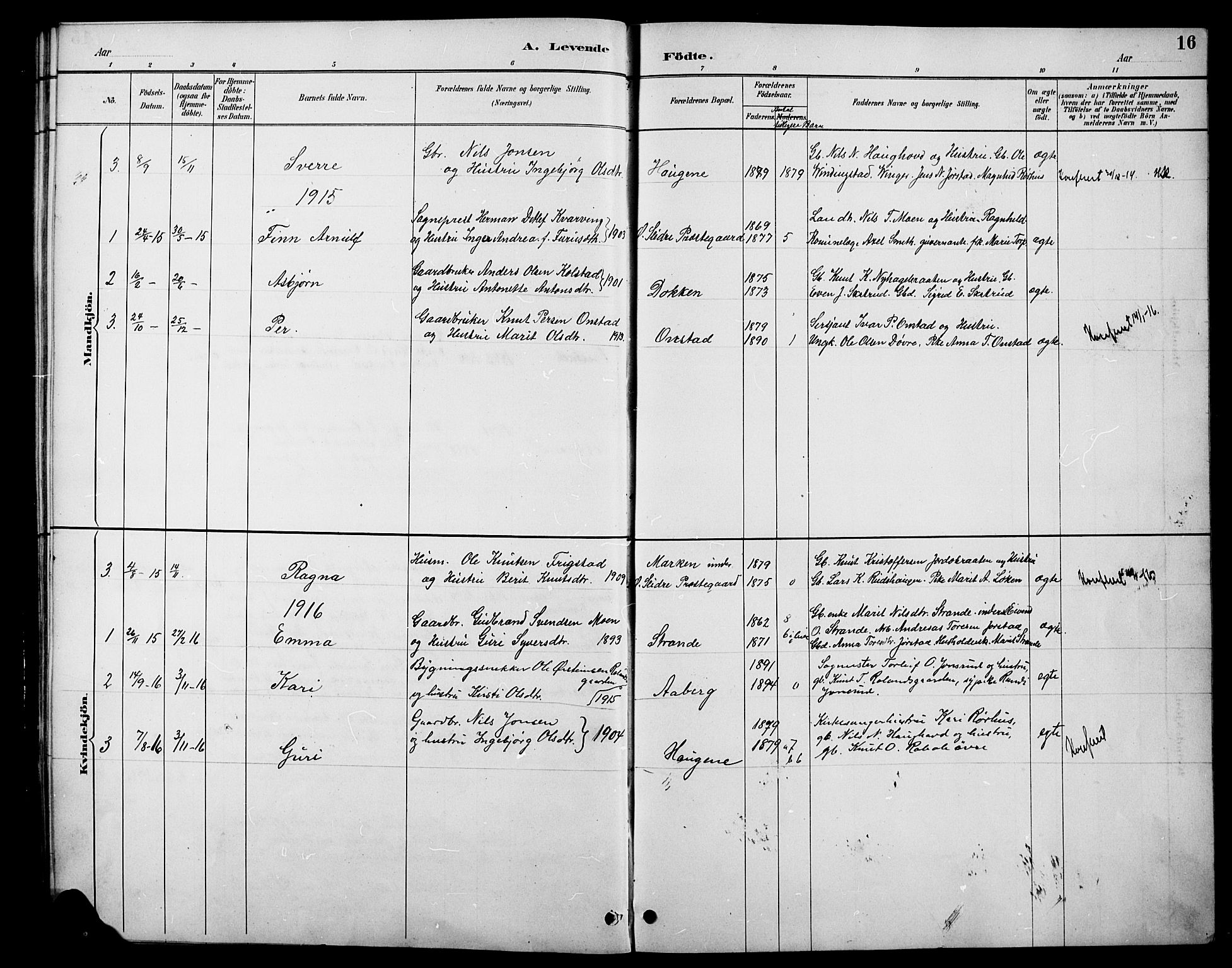 Øystre Slidre prestekontor, SAH/PREST-138/H/Ha/Hab/L0006: Parish register (copy) no. 6, 1887-1916, p. 16