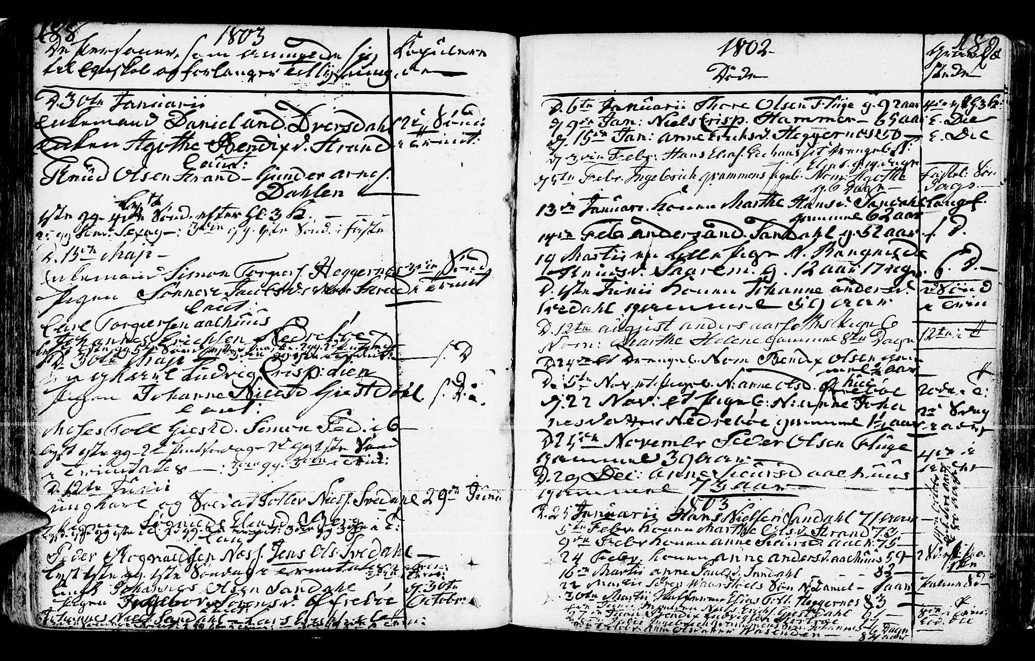 Jølster sokneprestembete, SAB/A-80701/H/Haa/Haaa/L0005: Parish register (official) no. A 5, 1790-1821, p. 188-189