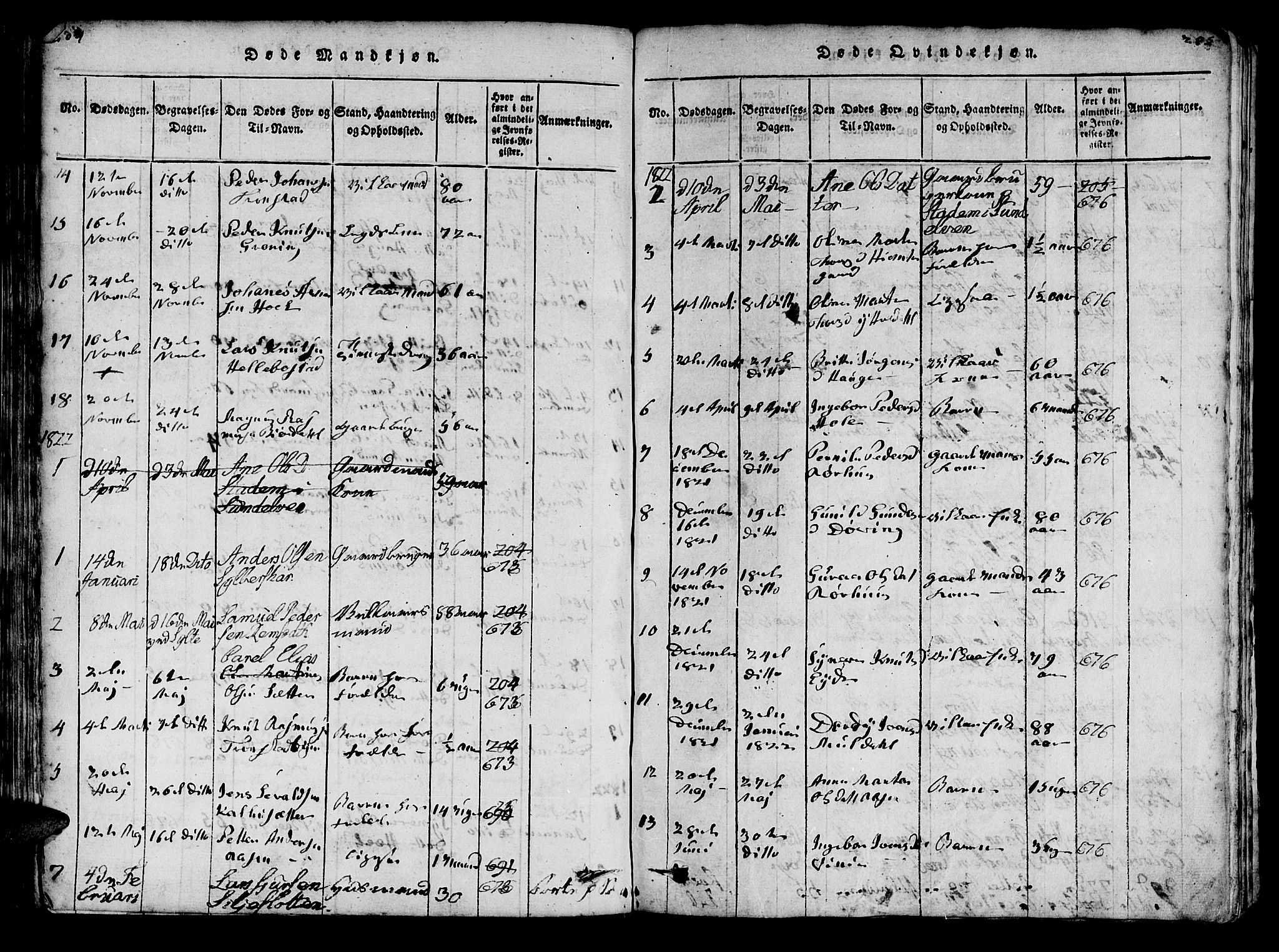 Ministerialprotokoller, klokkerbøker og fødselsregistre - Møre og Romsdal, AV/SAT-A-1454/519/L0246: Parish register (official) no. 519A05, 1817-1834, p. 204-205