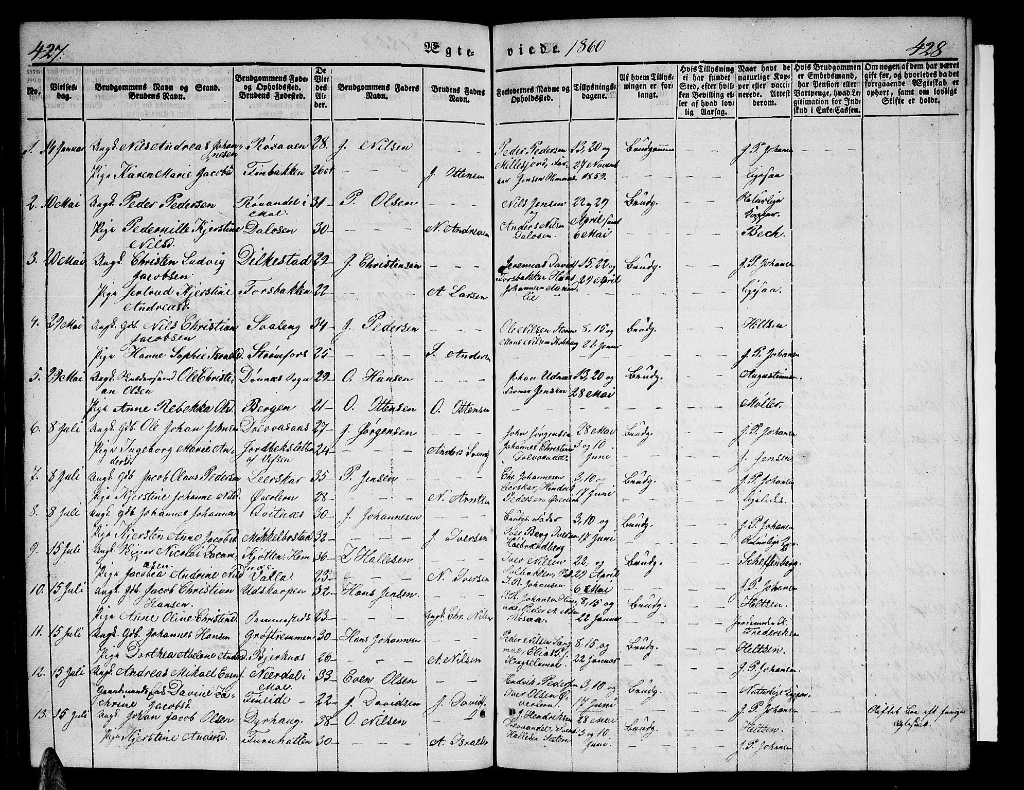 Ministerialprotokoller, klokkerbøker og fødselsregistre - Nordland, AV/SAT-A-1459/825/L0364: Parish register (copy) no. 825C01, 1841-1863, p. 427-428