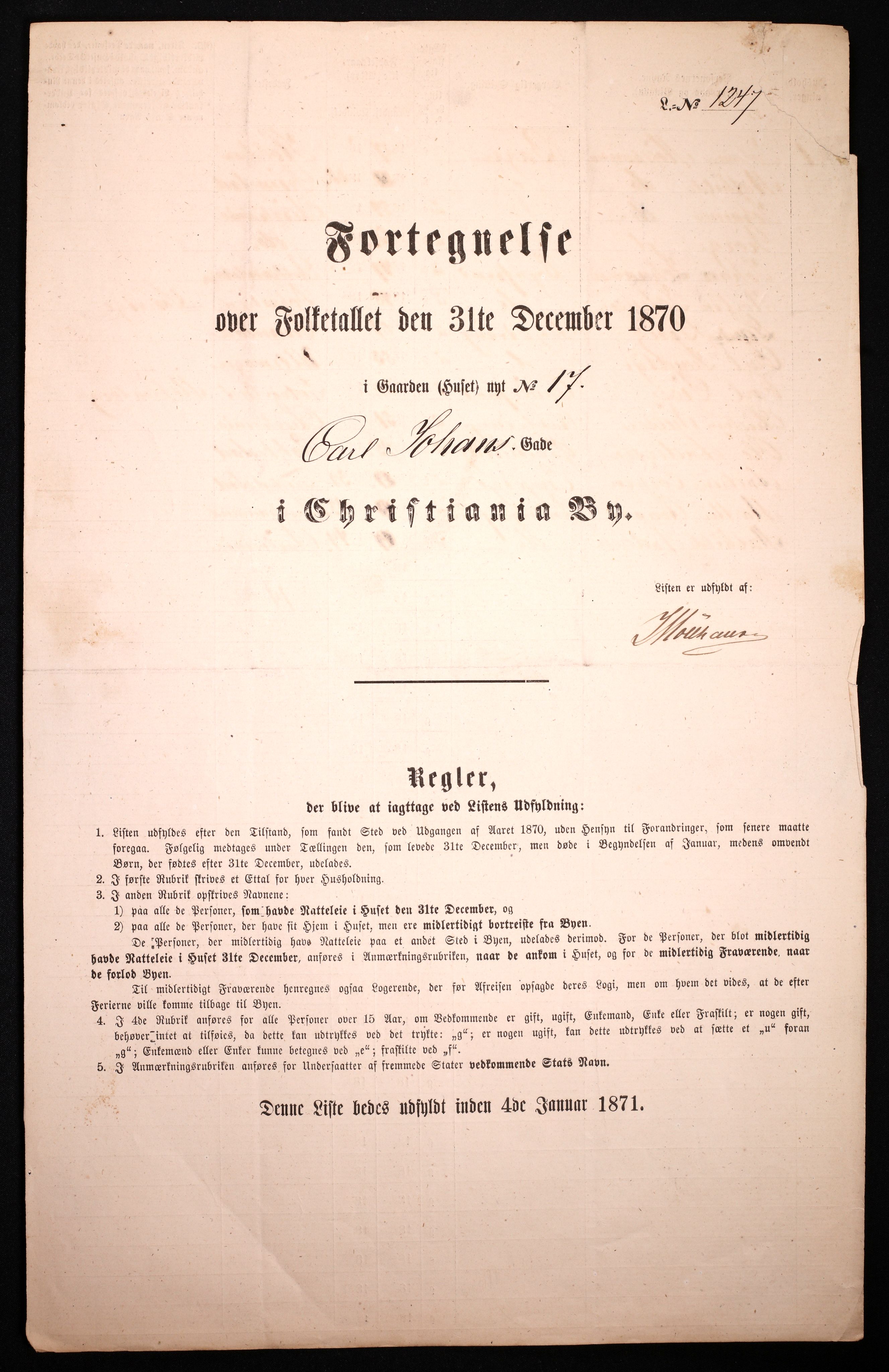 RA, 1870 census for 0301 Kristiania, 1870, p. 508