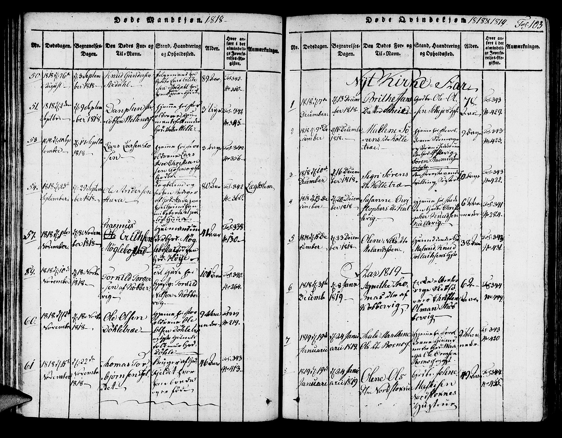 Avaldsnes sokneprestkontor, SAST/A -101851/H/Ha/Haa/L0004: Parish register (official) no. A 4, 1816-1825, p. 103