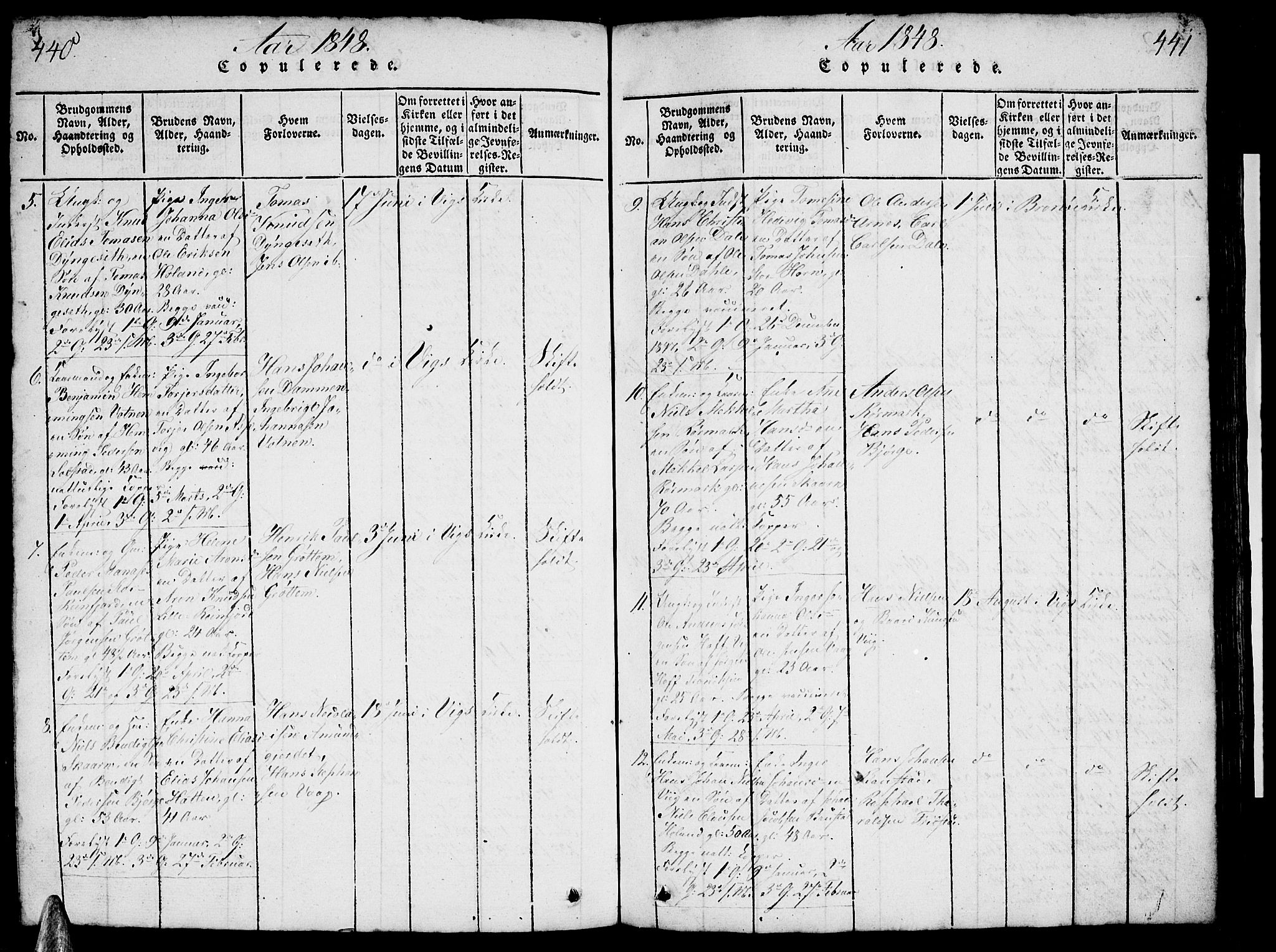 Ministerialprotokoller, klokkerbøker og fødselsregistre - Nordland, AV/SAT-A-1459/812/L0186: Parish register (copy) no. 812C04, 1820-1849, p. 440-441