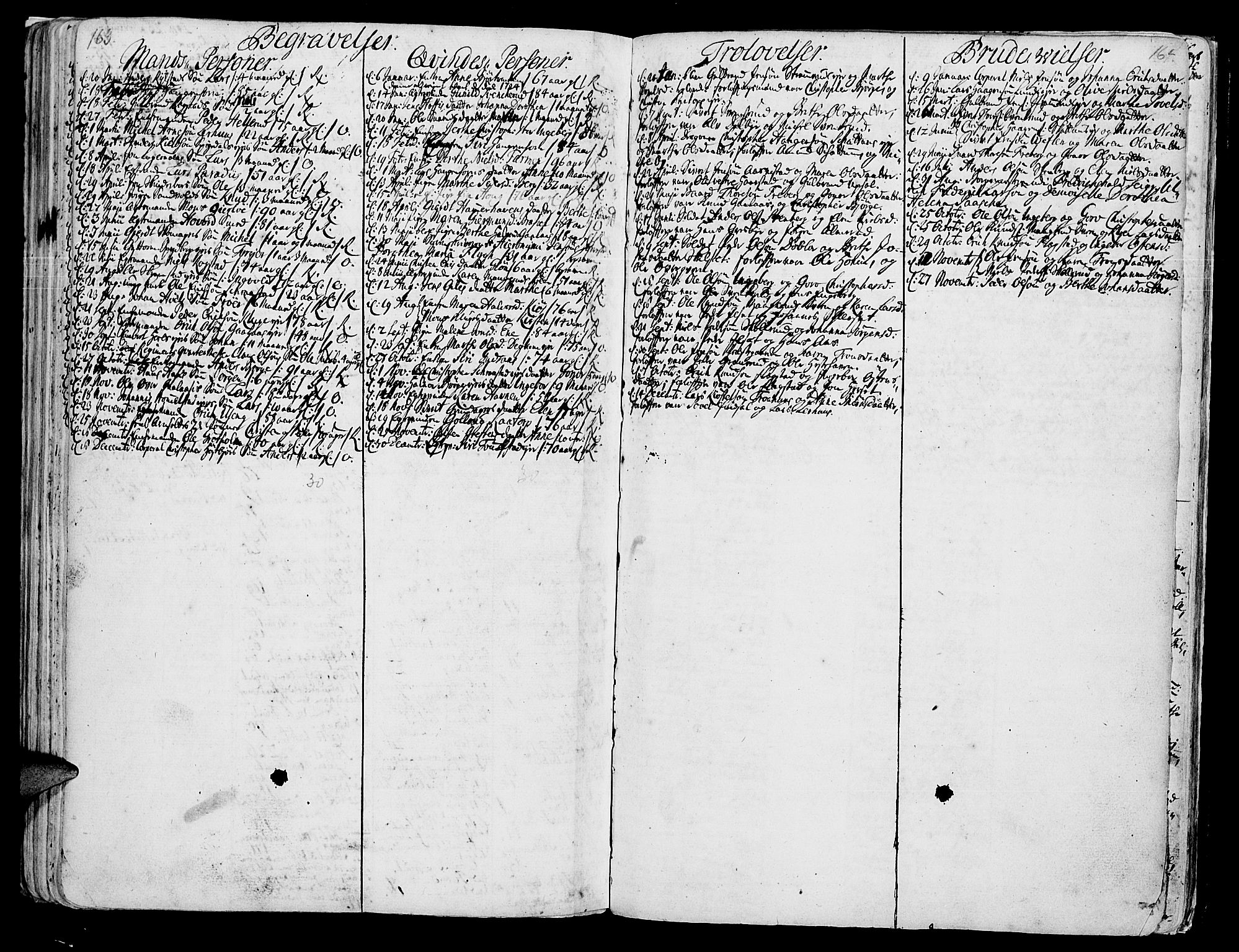 Vang prestekontor, Hedmark, AV/SAH-PREST-008/H/Ha/Haa/L0002A: Parish register (official) no. 2A, 1713-1733, p. 163-164